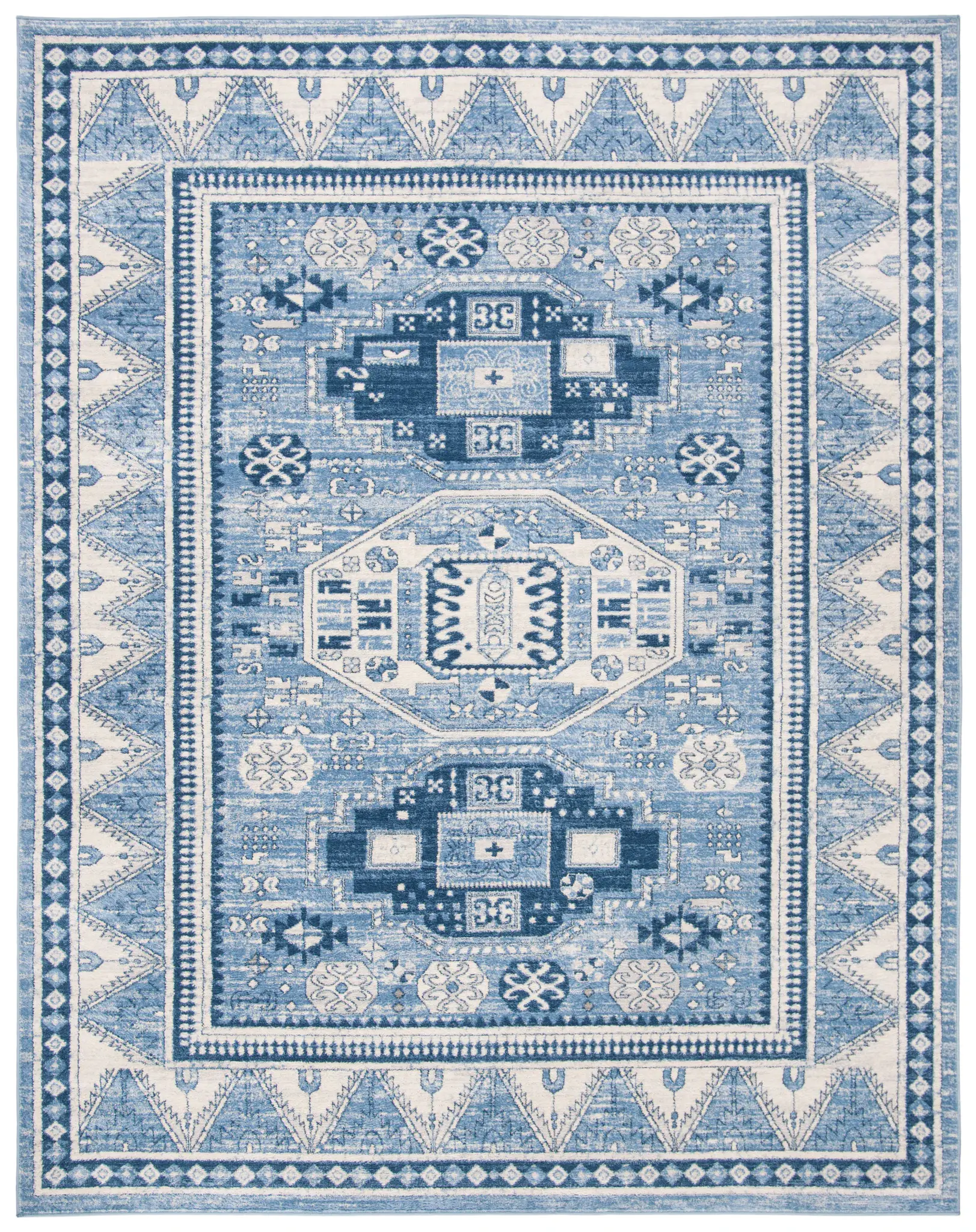 Kazak Medallion Border Rug