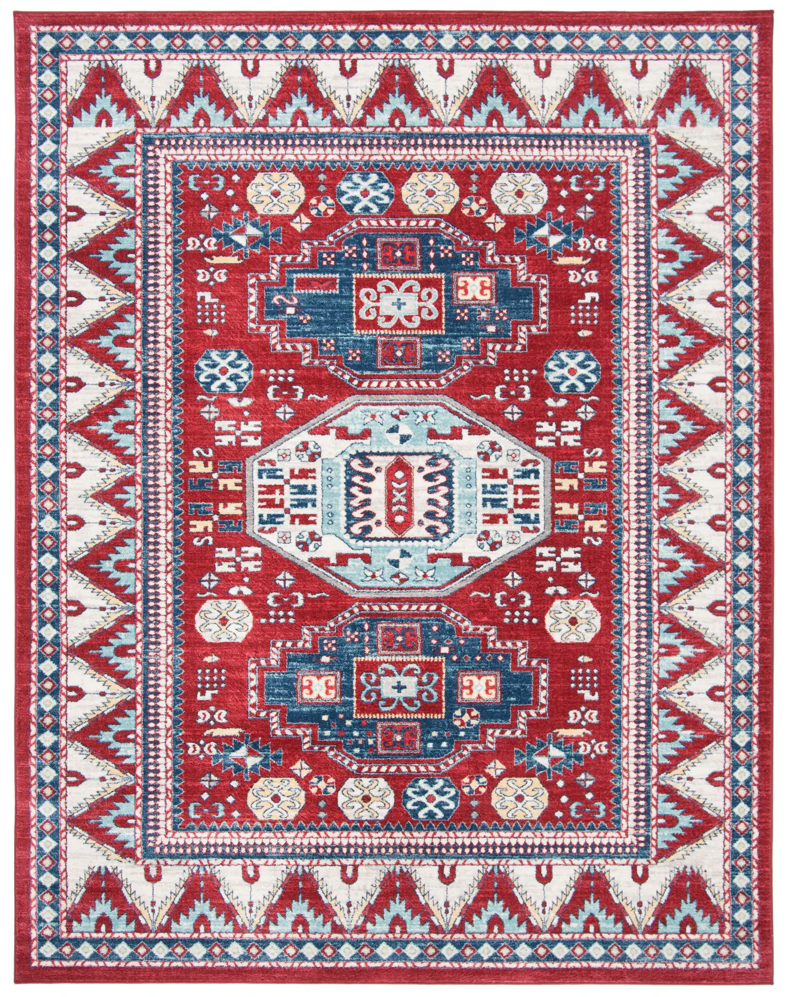Kazak Medallion Border Rug