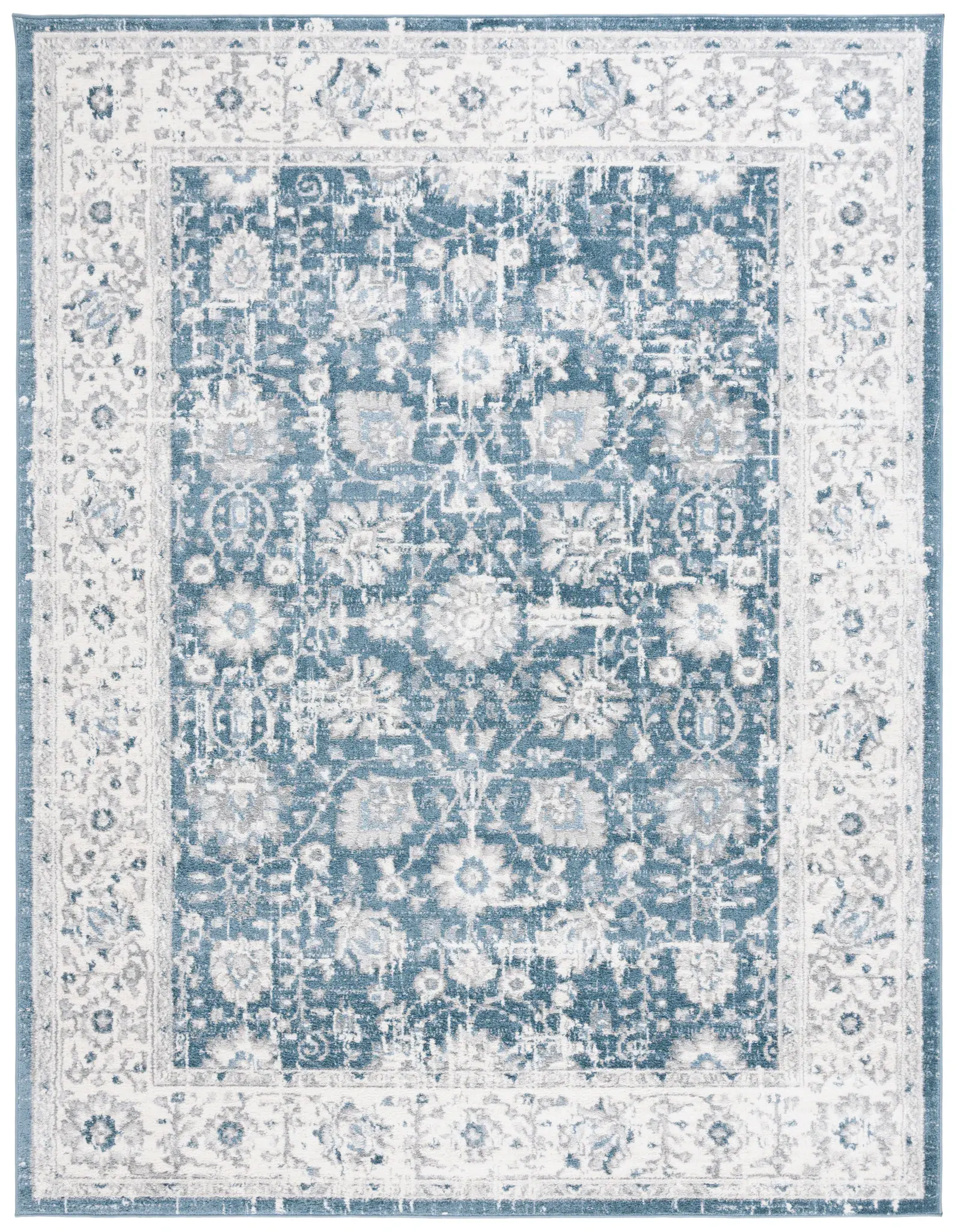 Layla Distressed Floral Bordered Rug