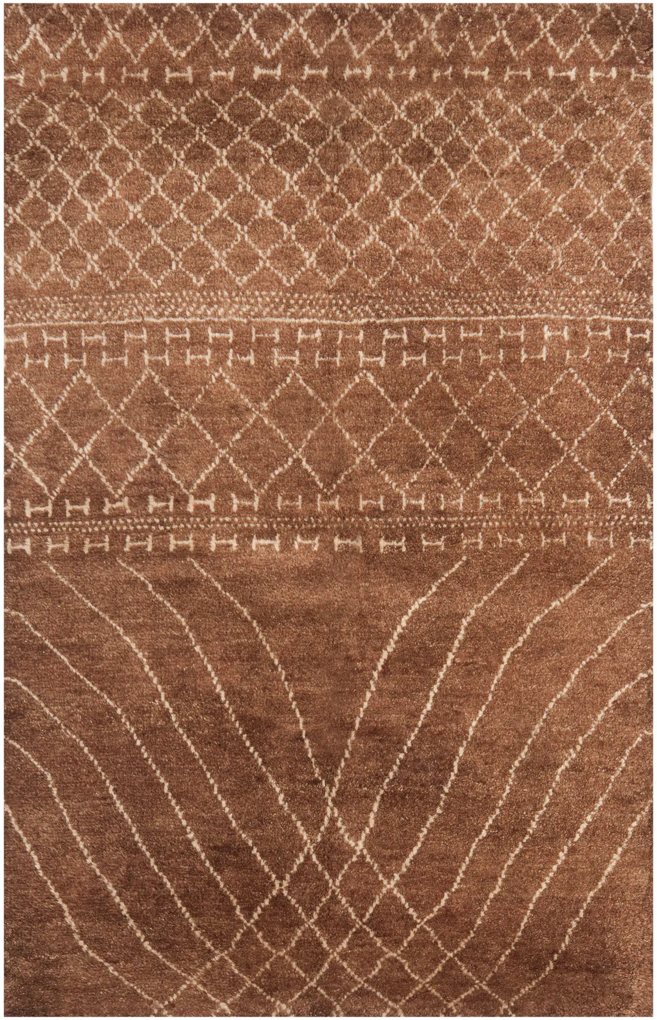 Loft Atlas Banded Diamond Hand-Knotted Wool Rug