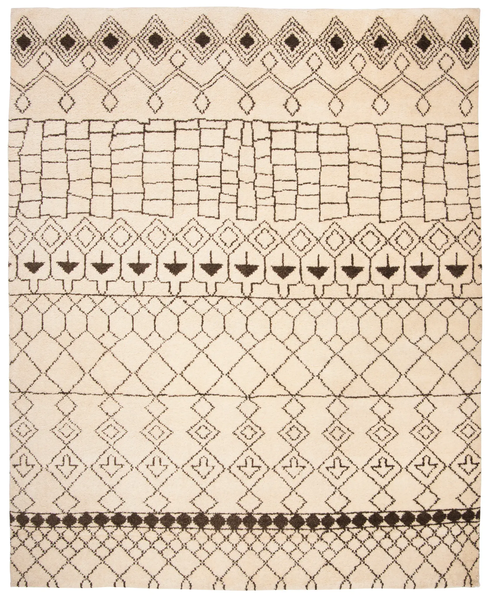 Loft Banded Tribal Hand-Knotted Wool Rug