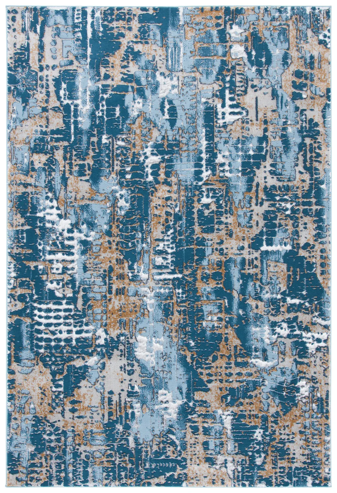 Lagoon Abstract Brushstroke Rug
