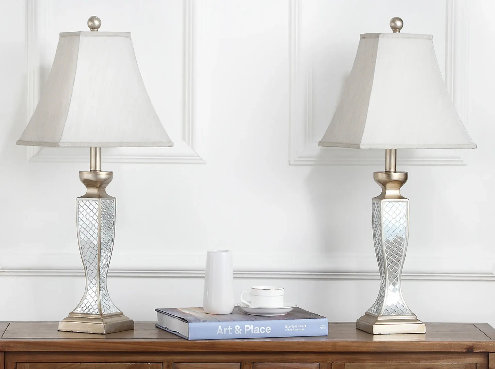 Kailey Glass Lattice Lamp (Set Of 2)