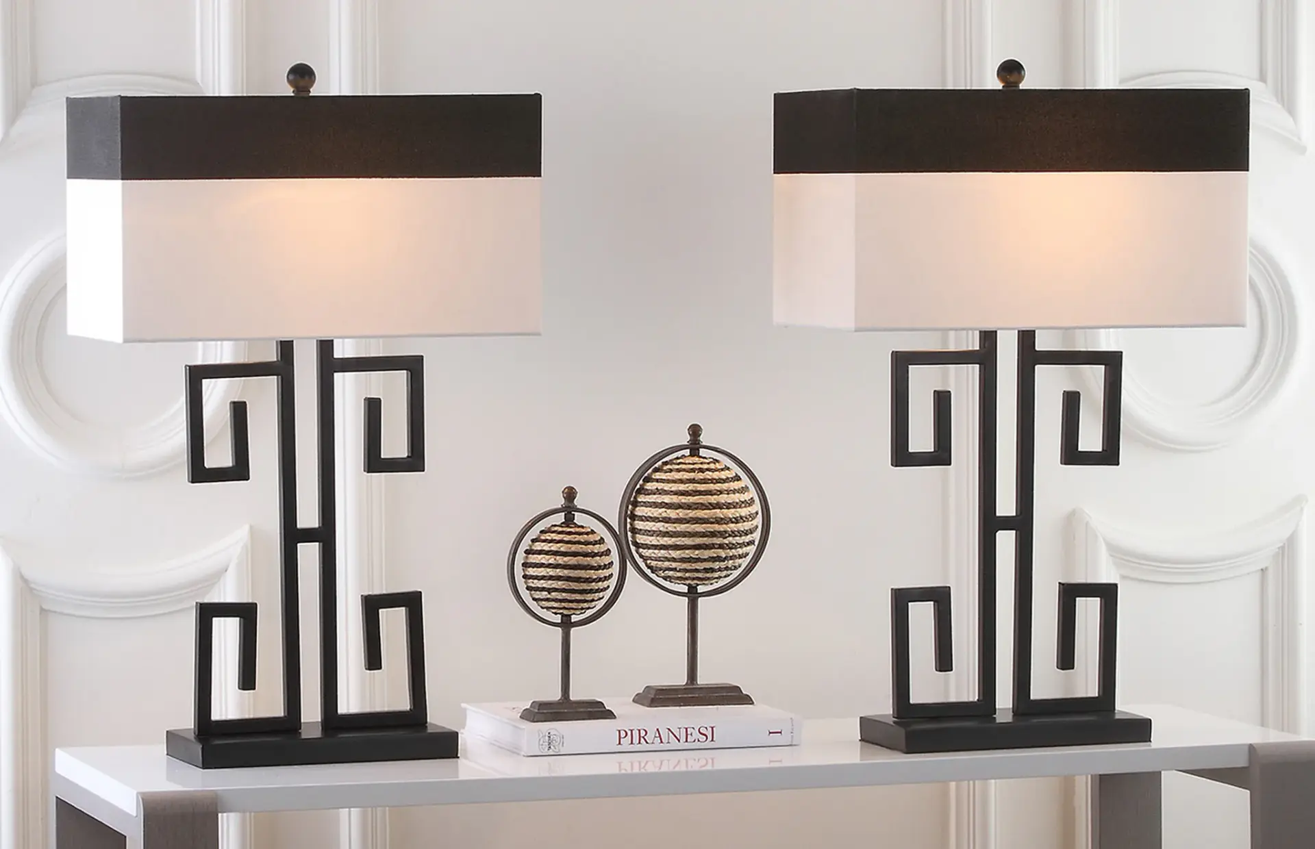 Greek Key Table Lamp (Set of 2)