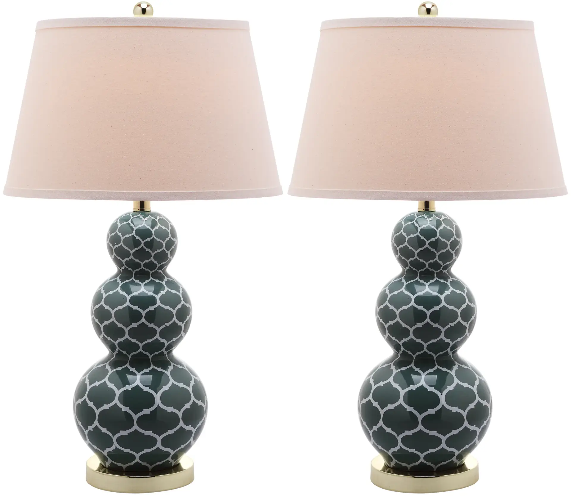 Three Gourd Decal Table Lamp (Set of 2)