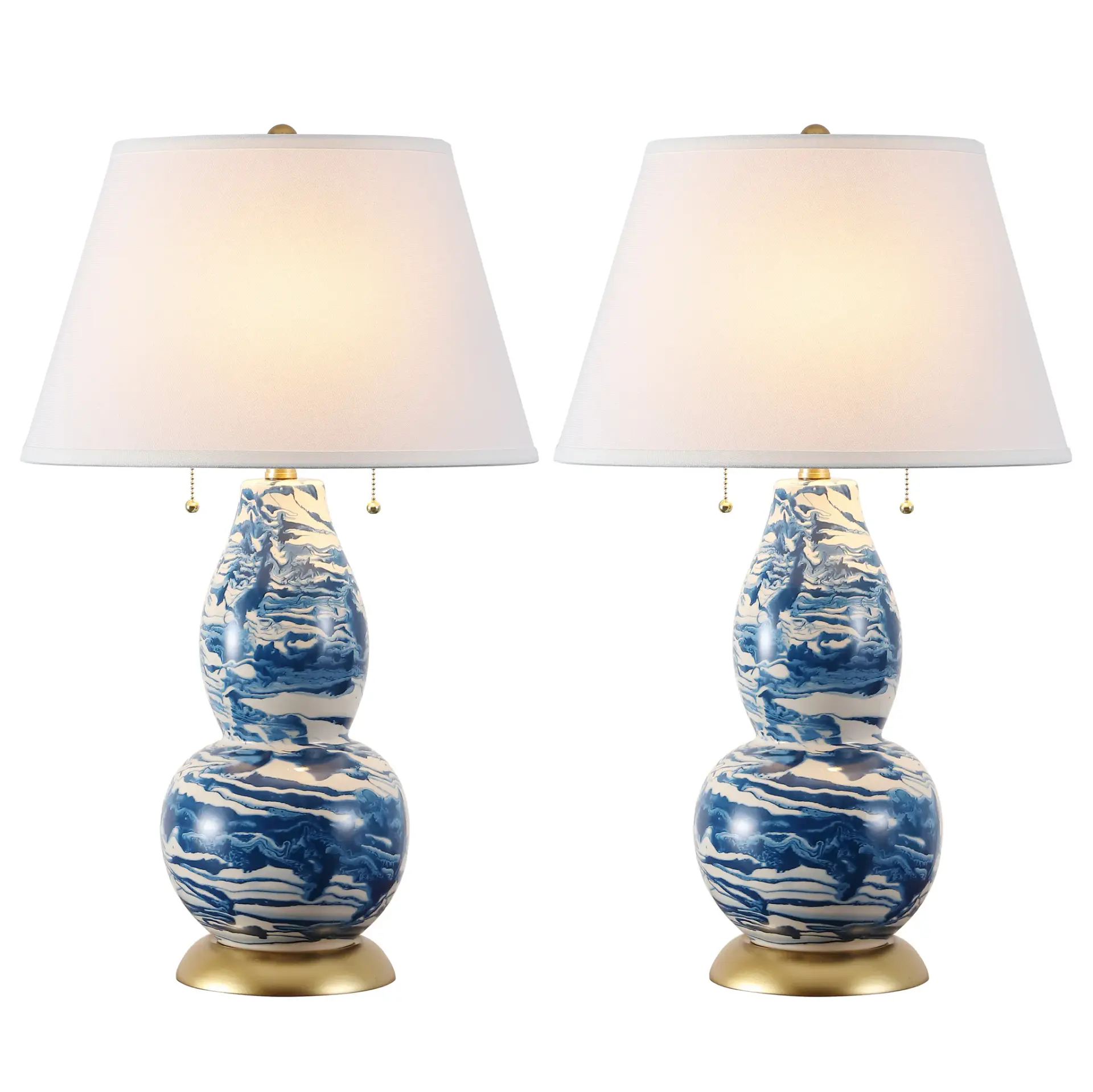 Color Swirls Glass Table Lamp (Set of 2)