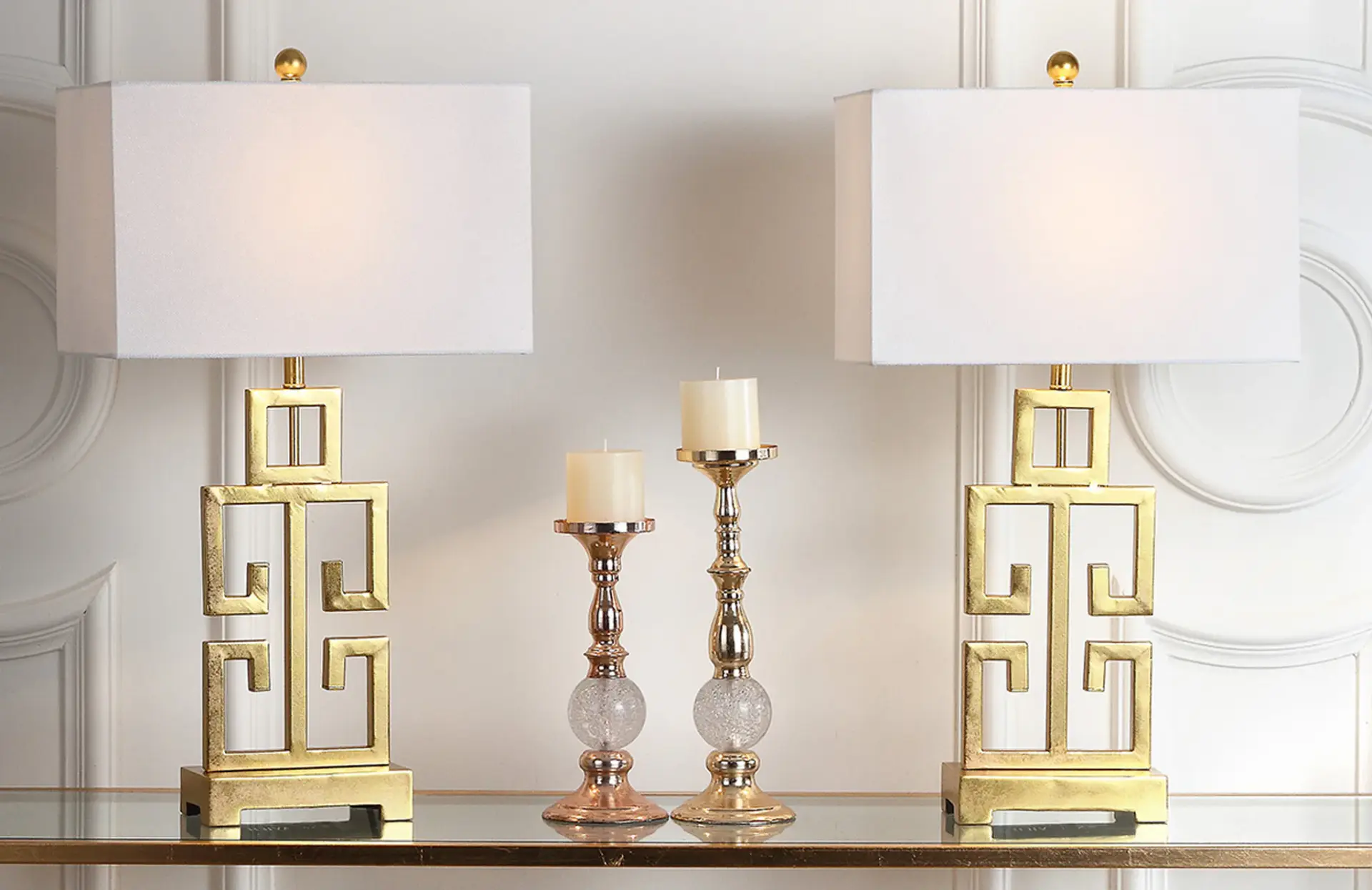 Greek Key Table Lamp (Set Of 2)