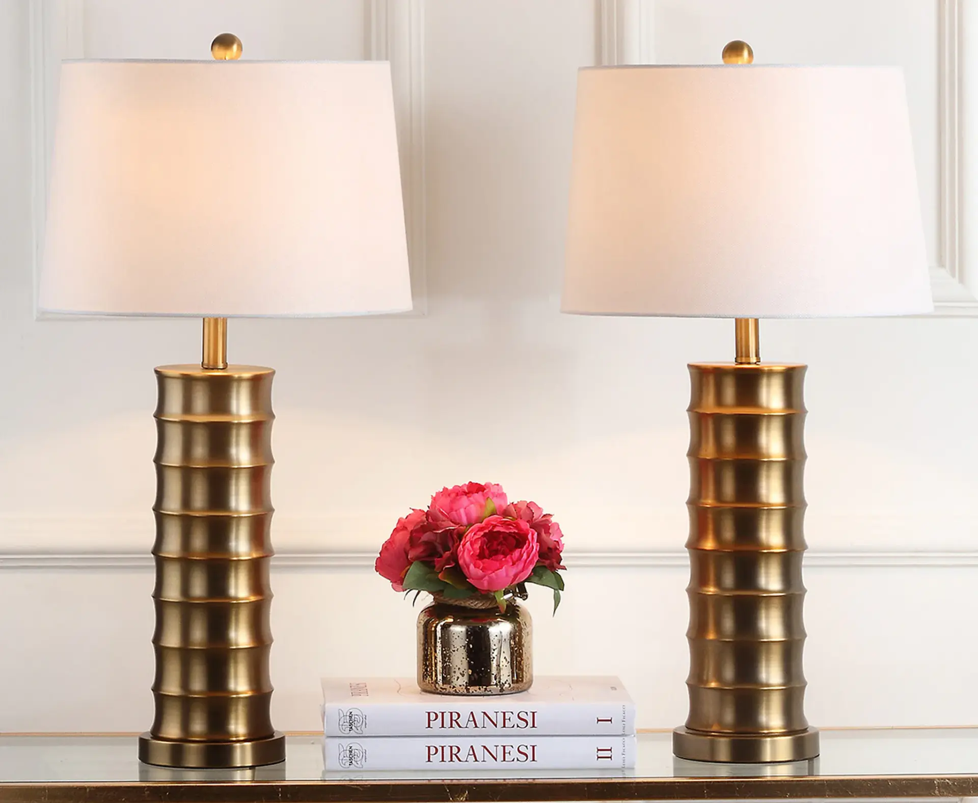 Linus Brass Column Lamp (Set of 2)