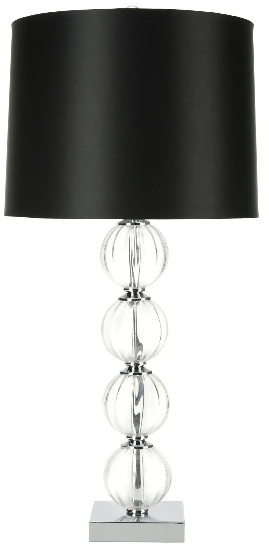 Amanda Black Glass Globe Lamp (Set Of 2)