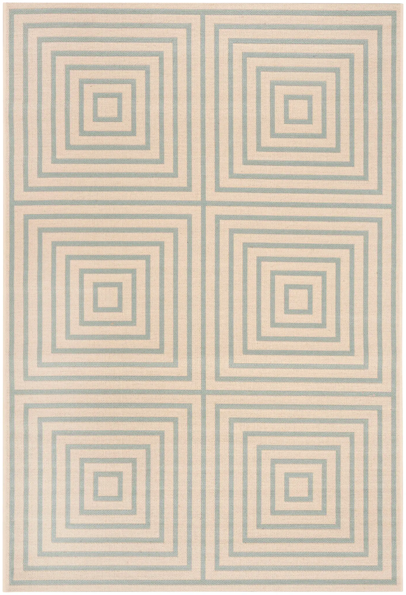Linden Concentric Square Grid Outdoor Rug