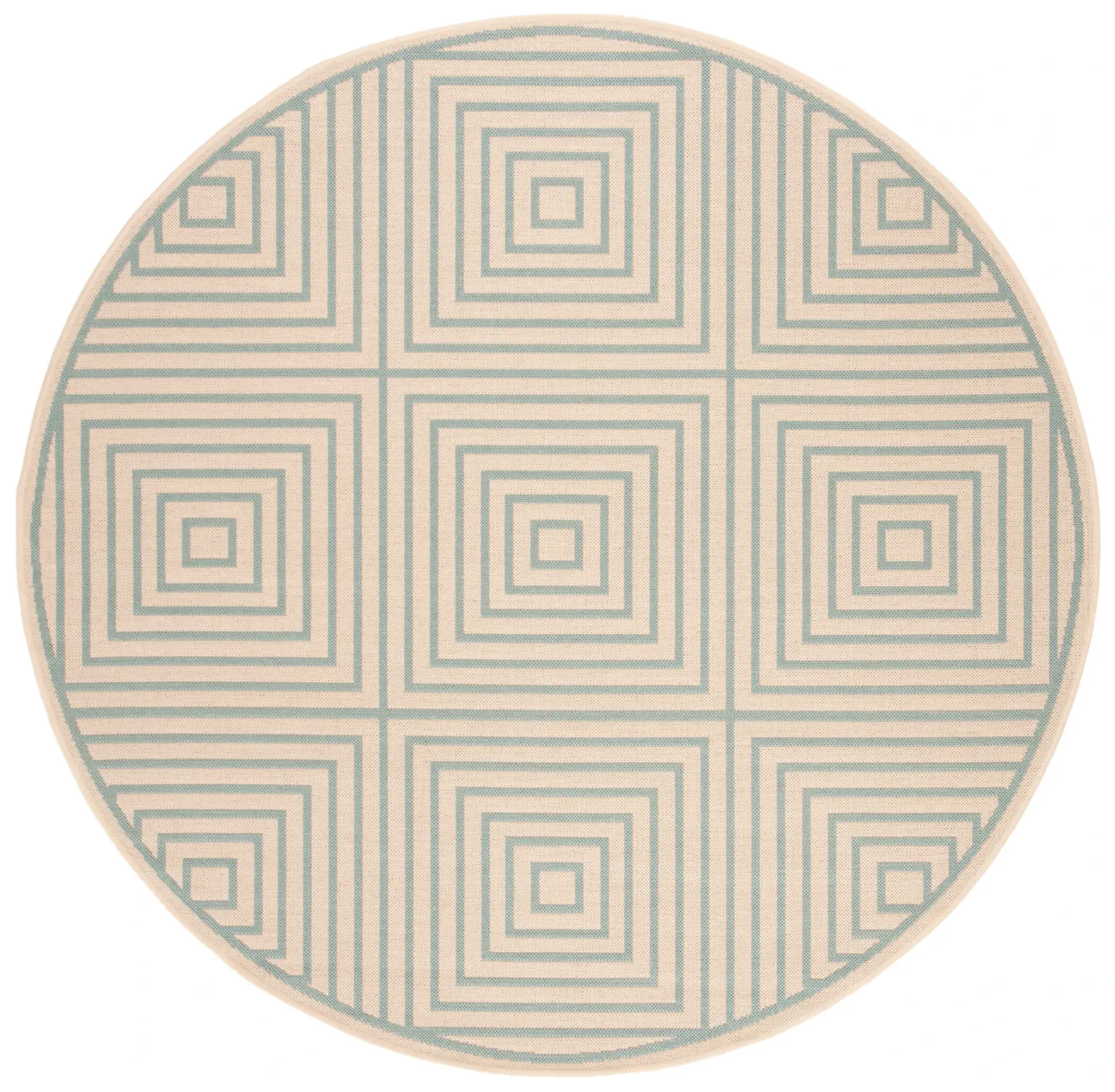 Linden Concentric Square Grid Outdoor Rug