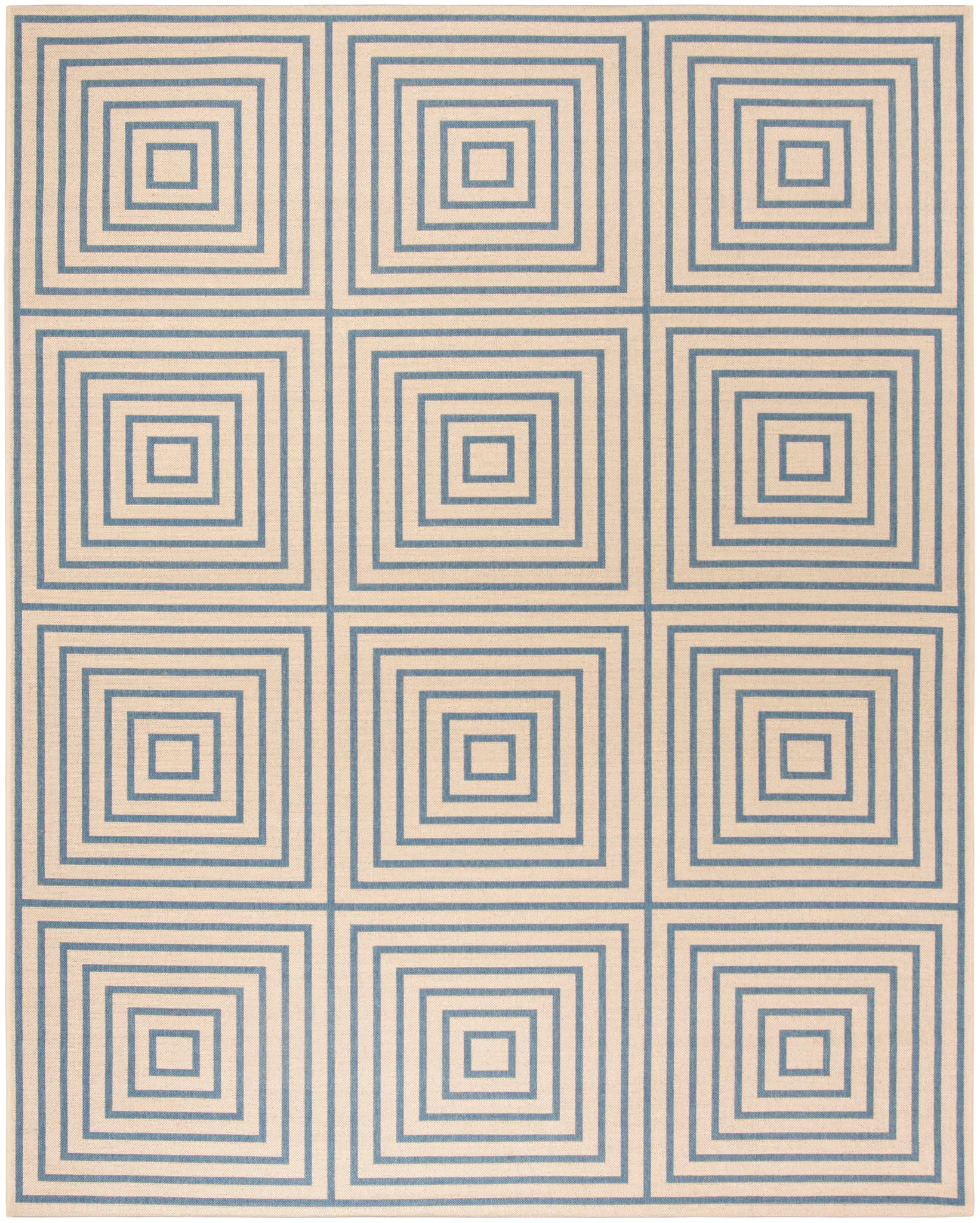 Linden Concentric Square Grid Outdoor Rug