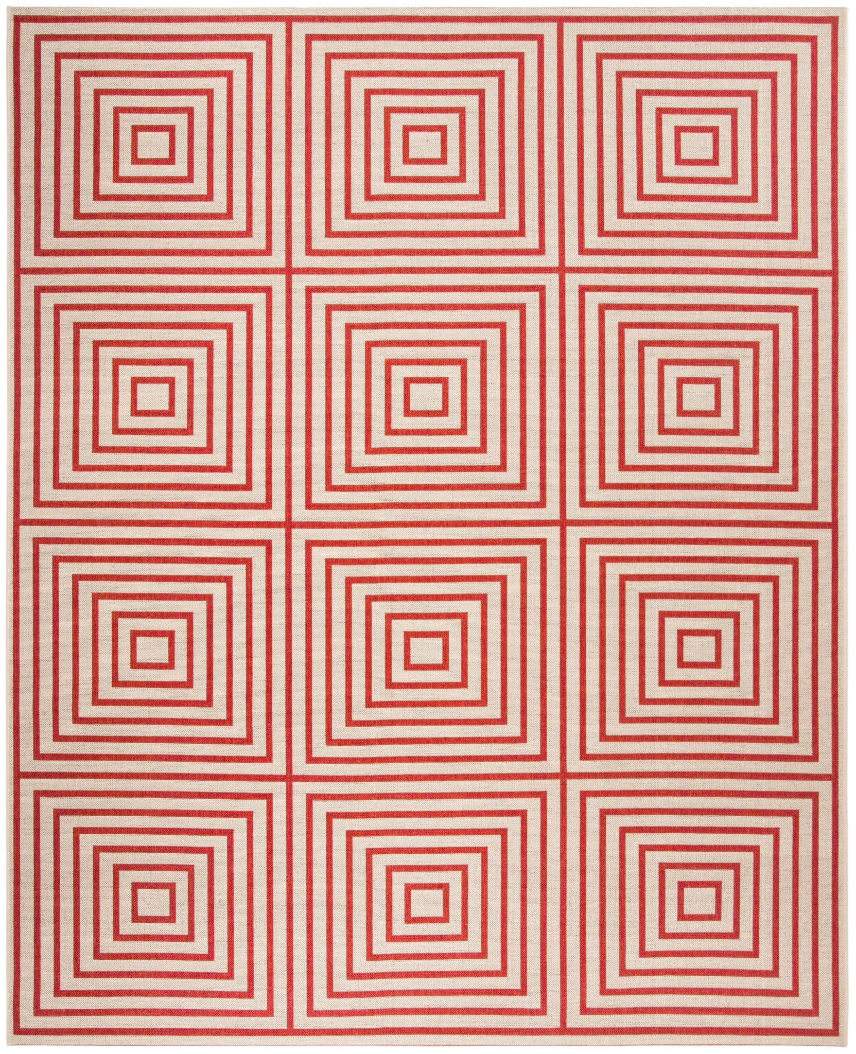 Linden Concentric Square Grid Outdoor Rug