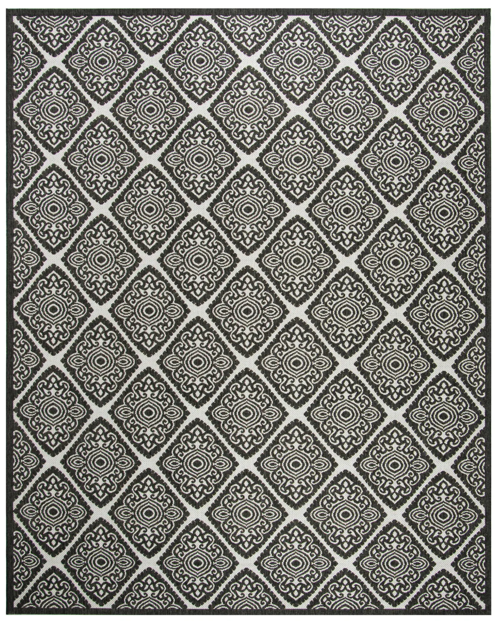 Linden Diamond Medallion Outdoor Rug