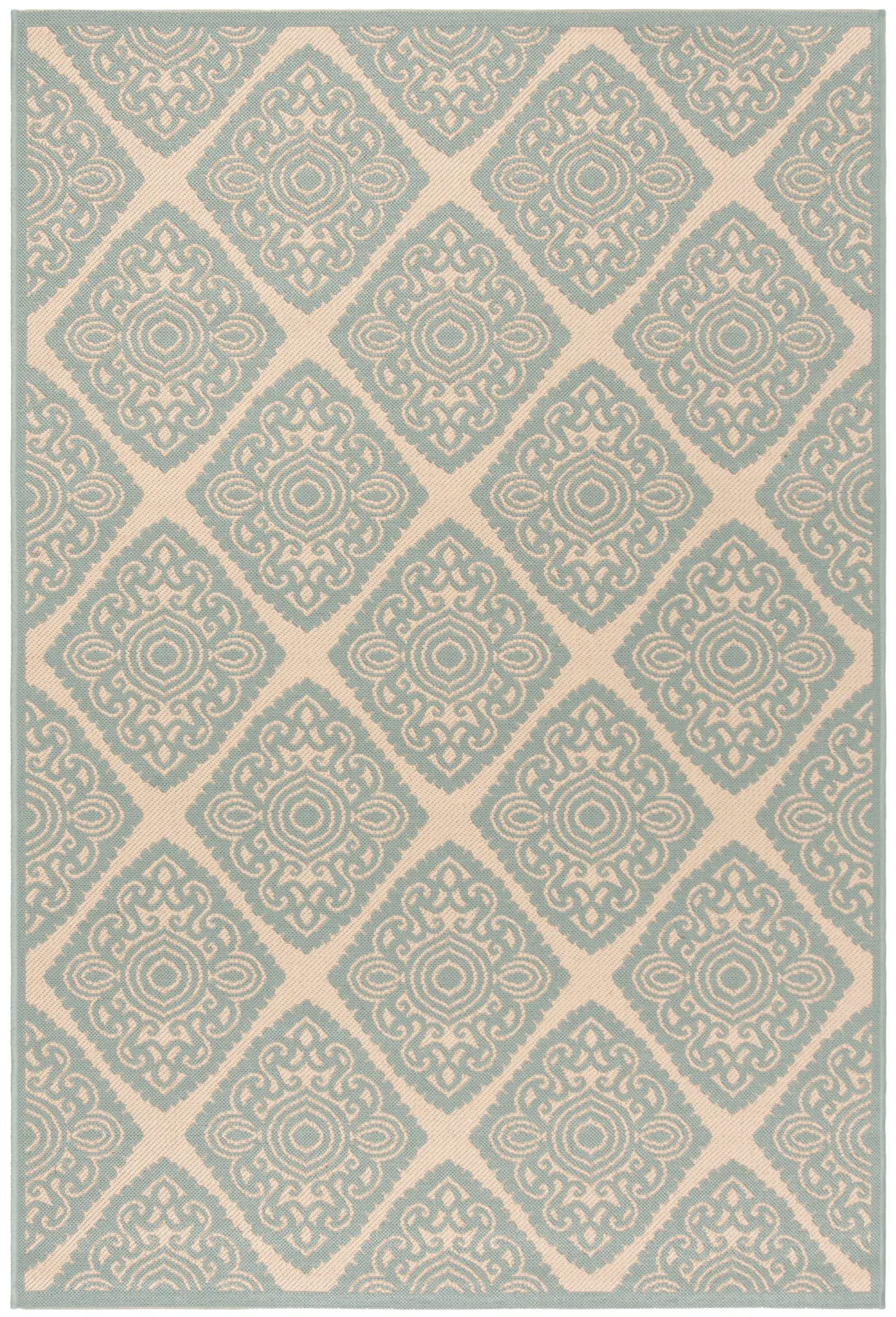 Linden Diamond Medallion Outdoor Rug