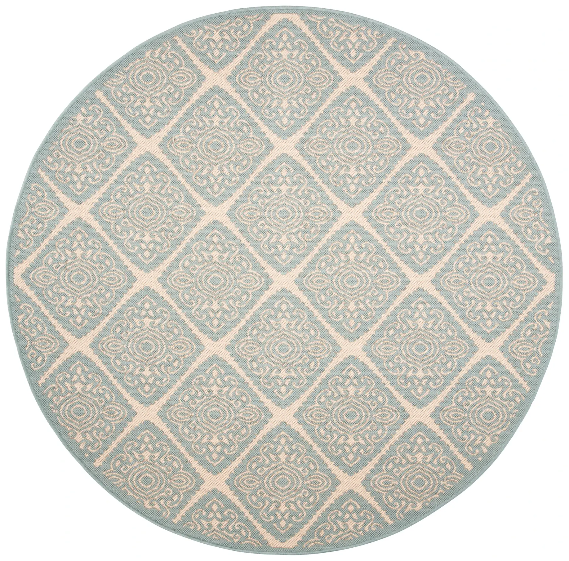 Linden Diamond Medallion Outdoor Rug