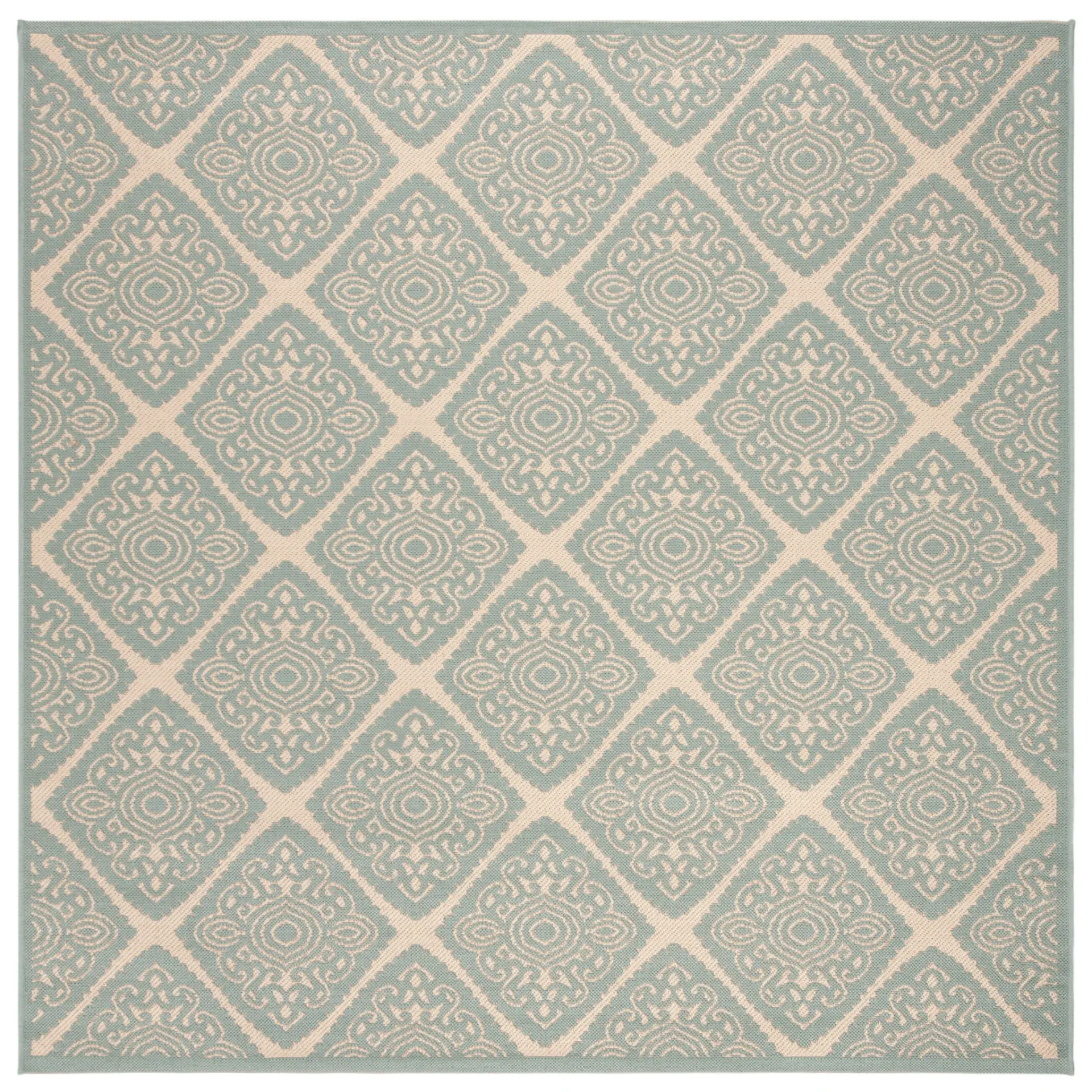 Linden Diamond Medallion Outdoor Rug
