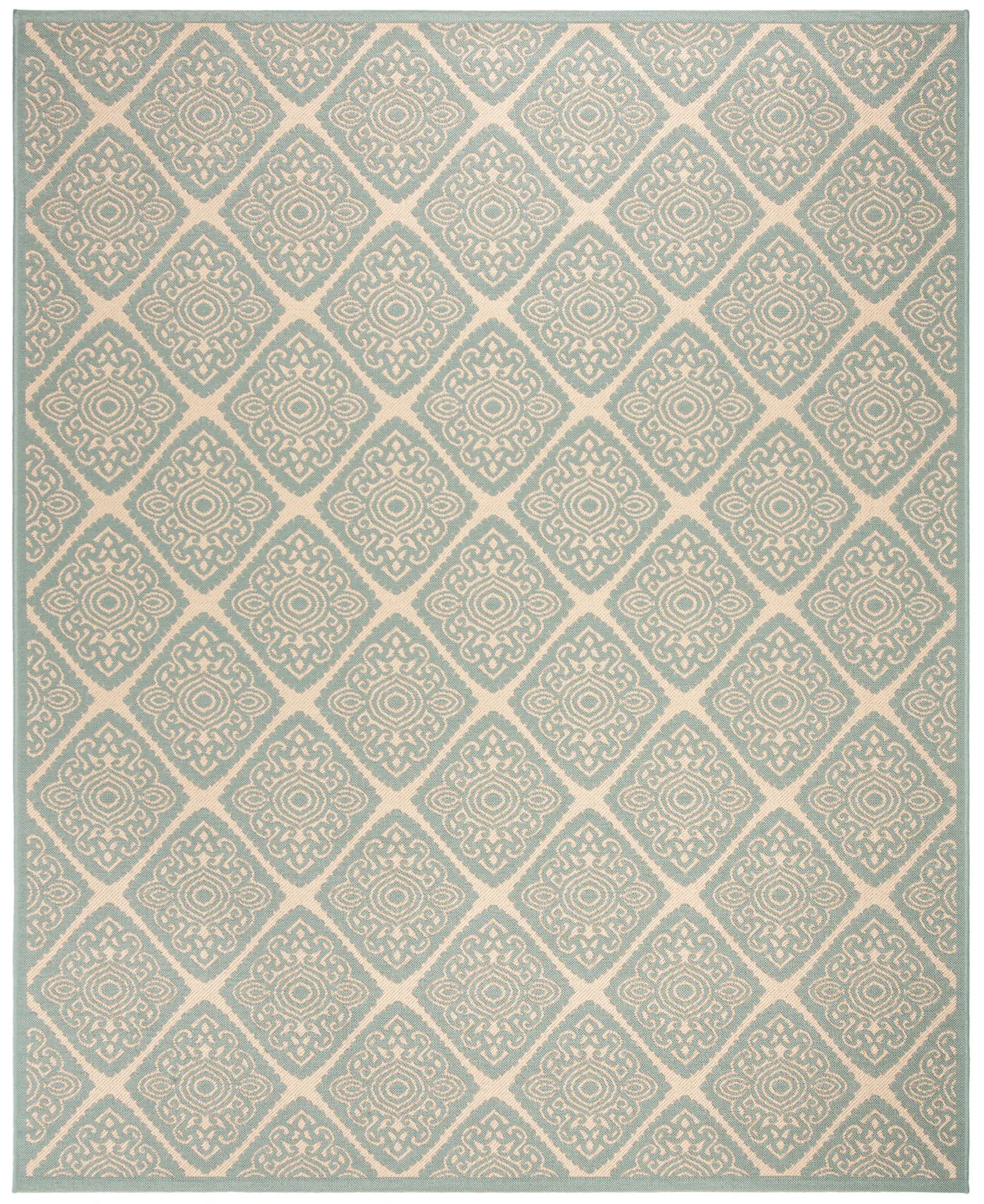 Linden Diamond Medallion Outdoor Rug