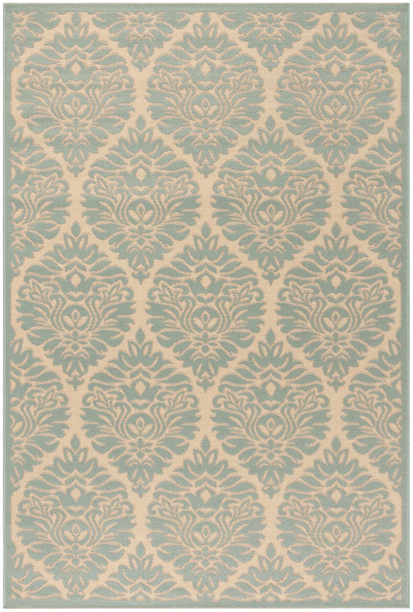 Linden Scroll Damask Outdoor Rug