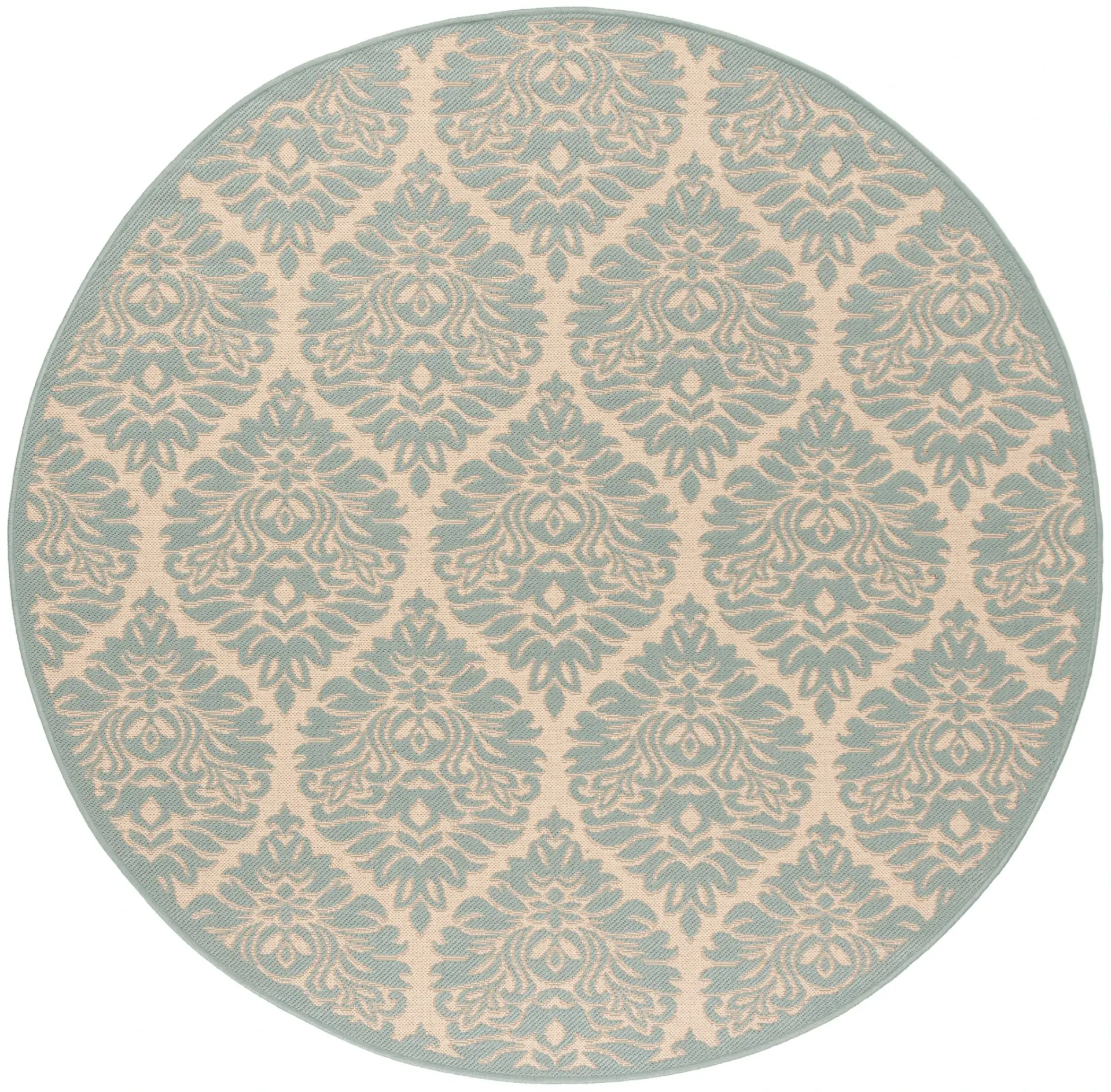 Linden Scroll Damask Outdoor Rug
