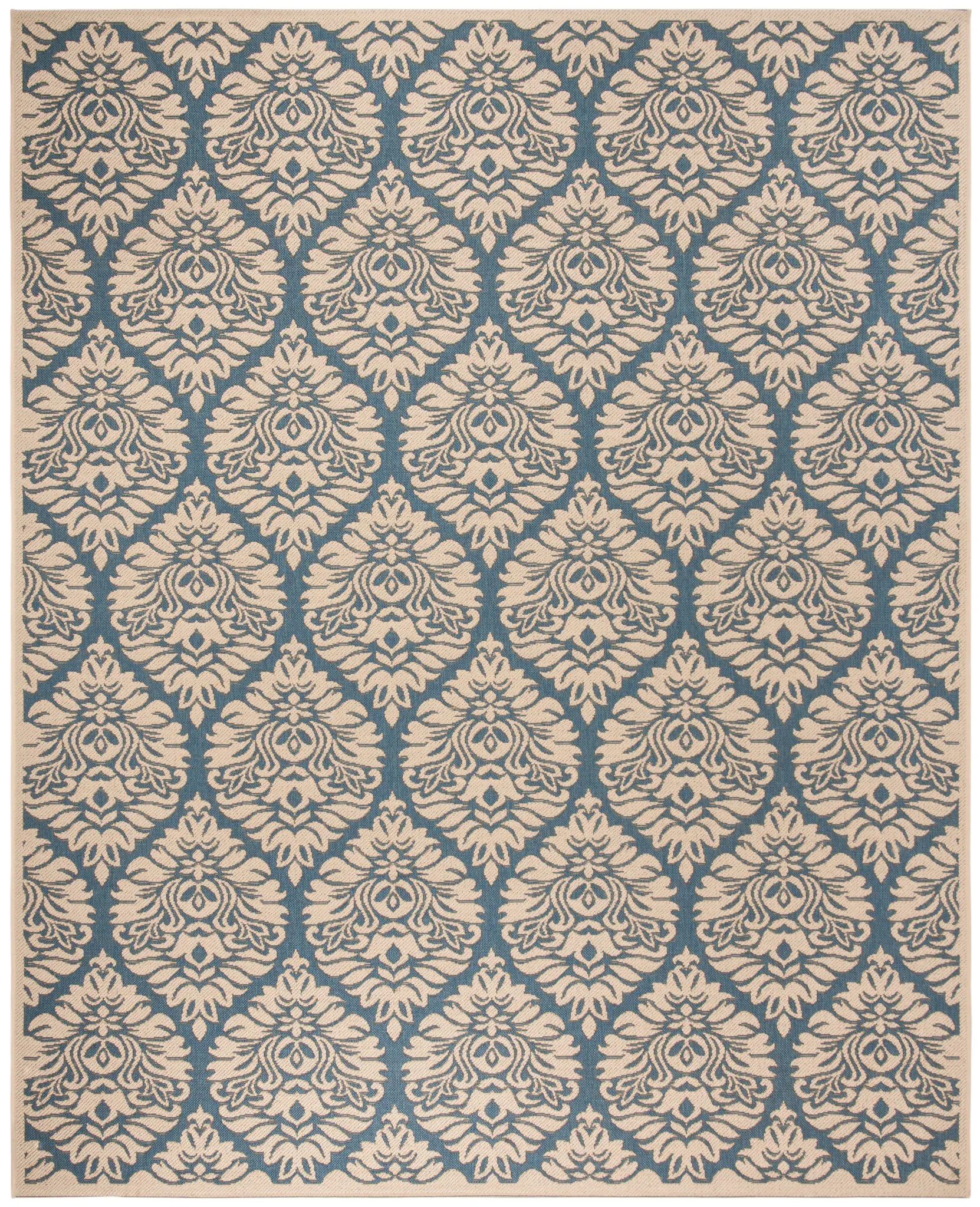 Linden Scroll Damask Outdoor Rug