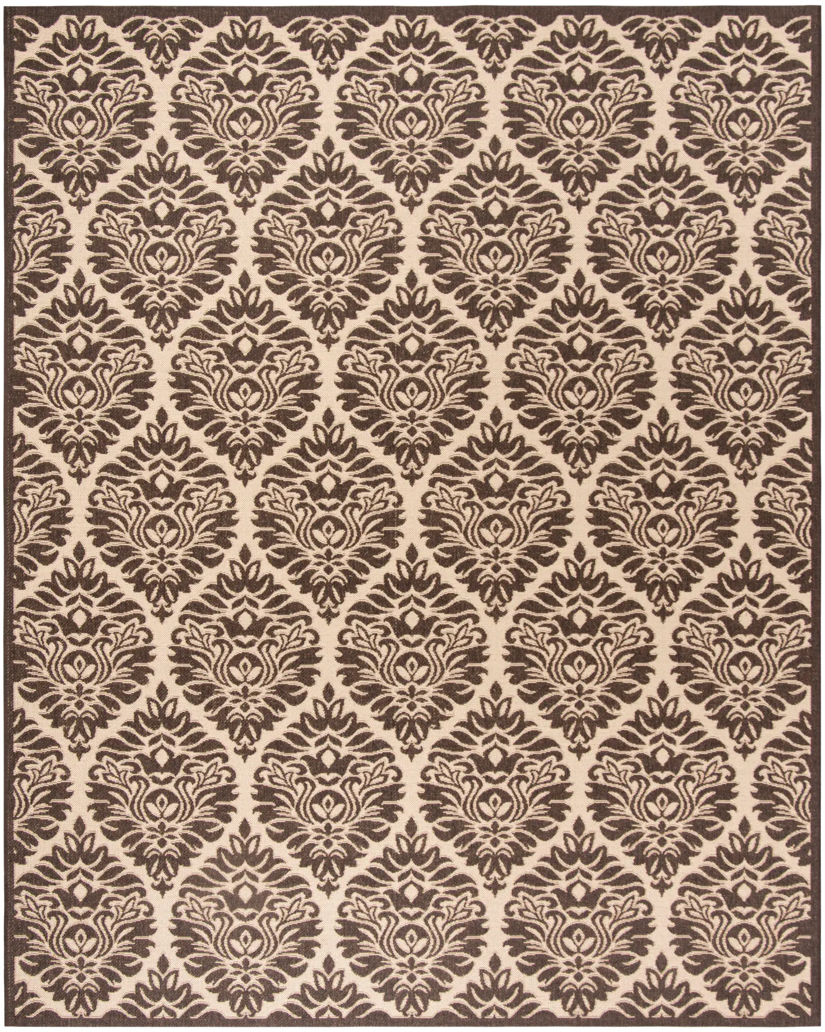 Linden Scroll Damask Outdoor Rug