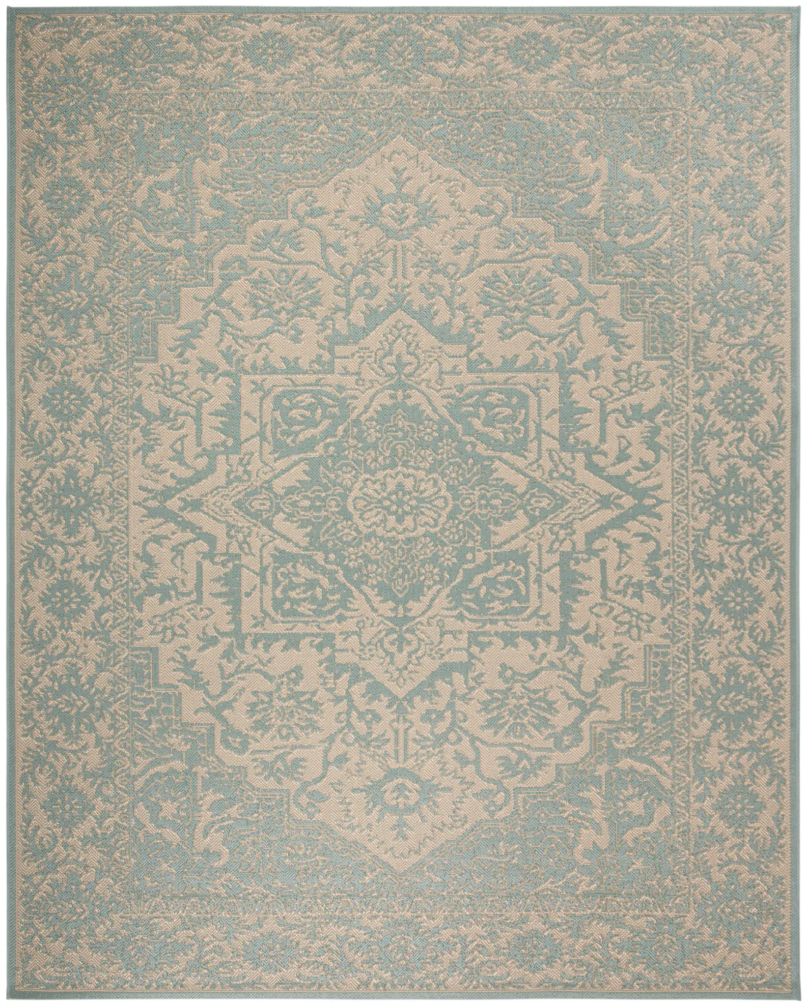 Linden Floral Medallion Outdoor Rug