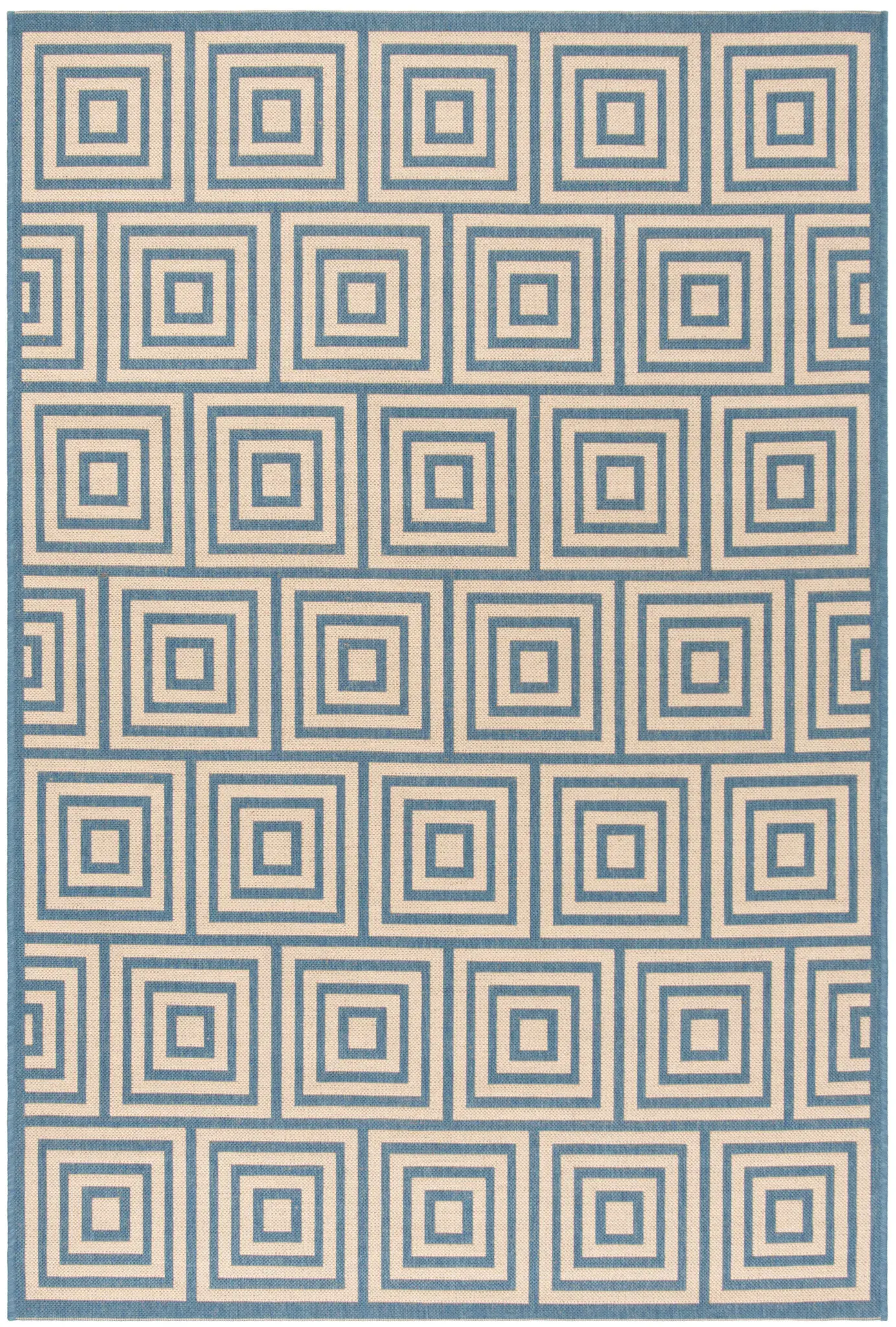 Linden Wicker Concentric Square Outdoor Rug