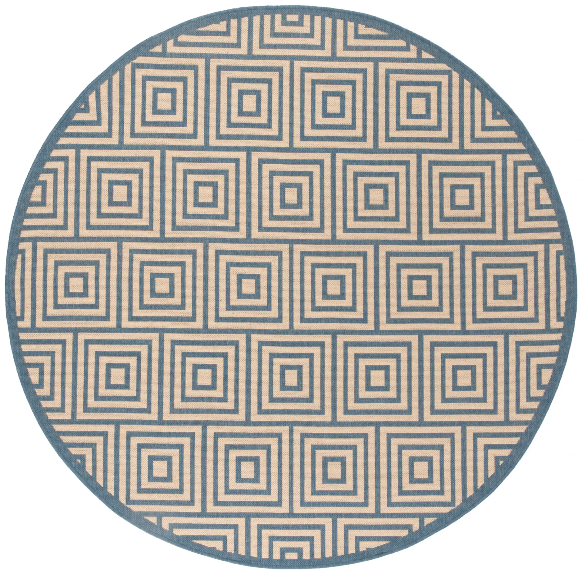 Linden Wicker Concentric Square Outdoor Rug