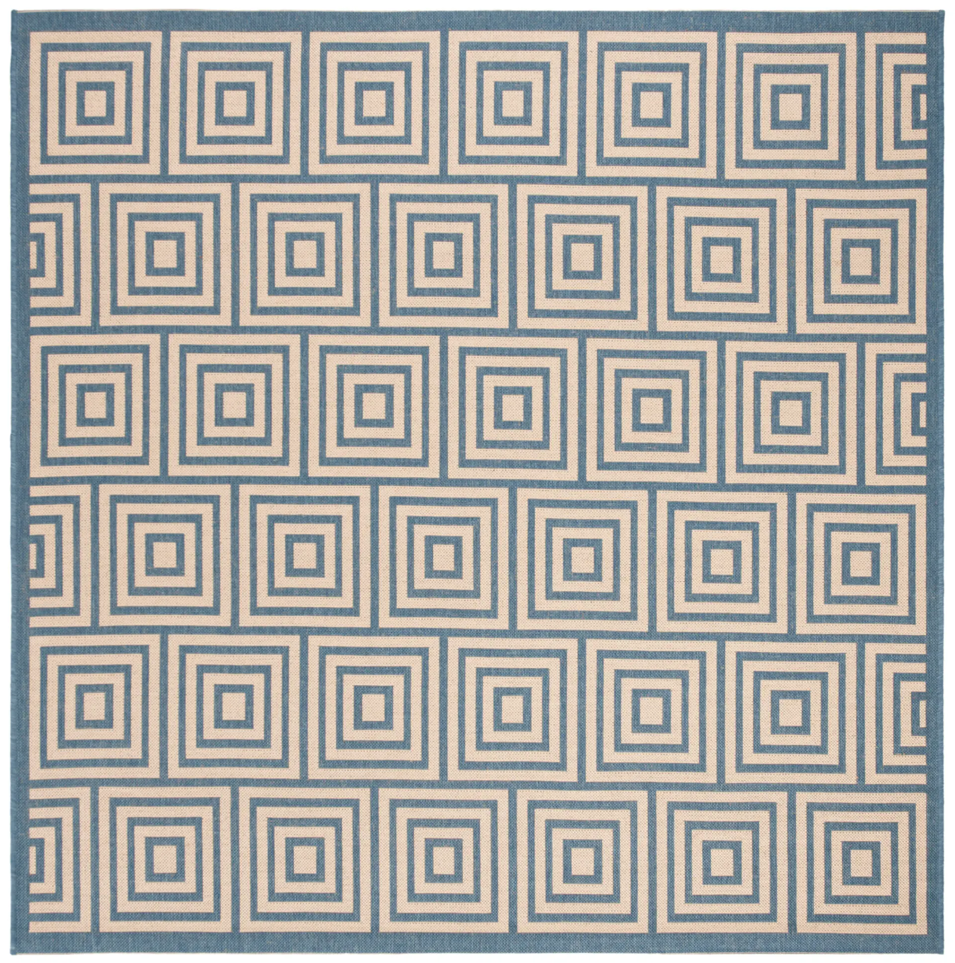 Linden Wicker Concentric Square Outdoor Rug