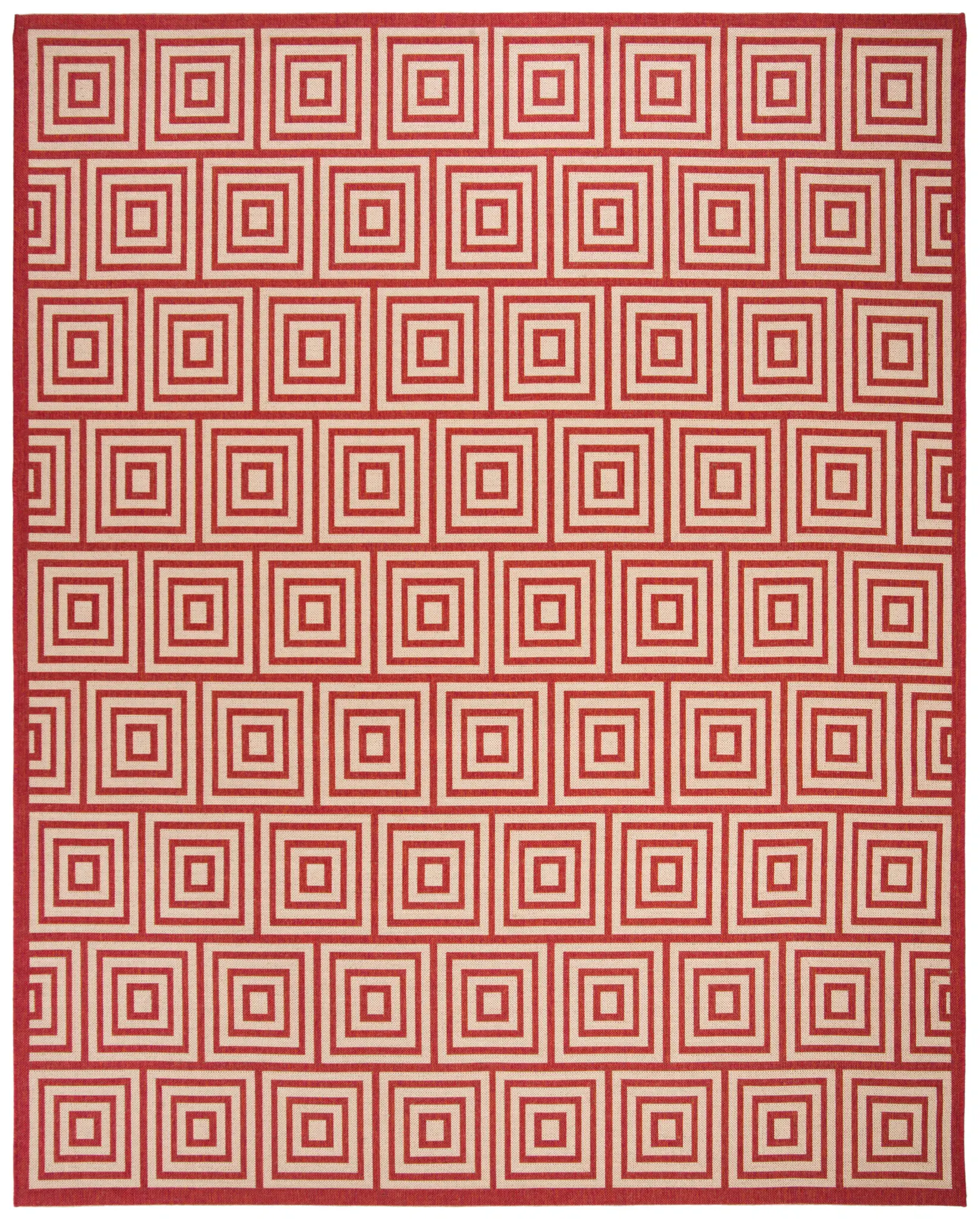 Linden Wicker Concentric Square Outdoor Rug