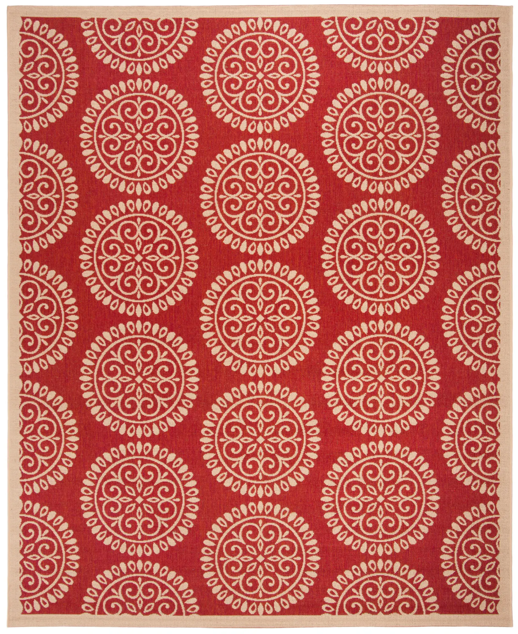 Linden Scroll Rosette Allover Outdoor Rug