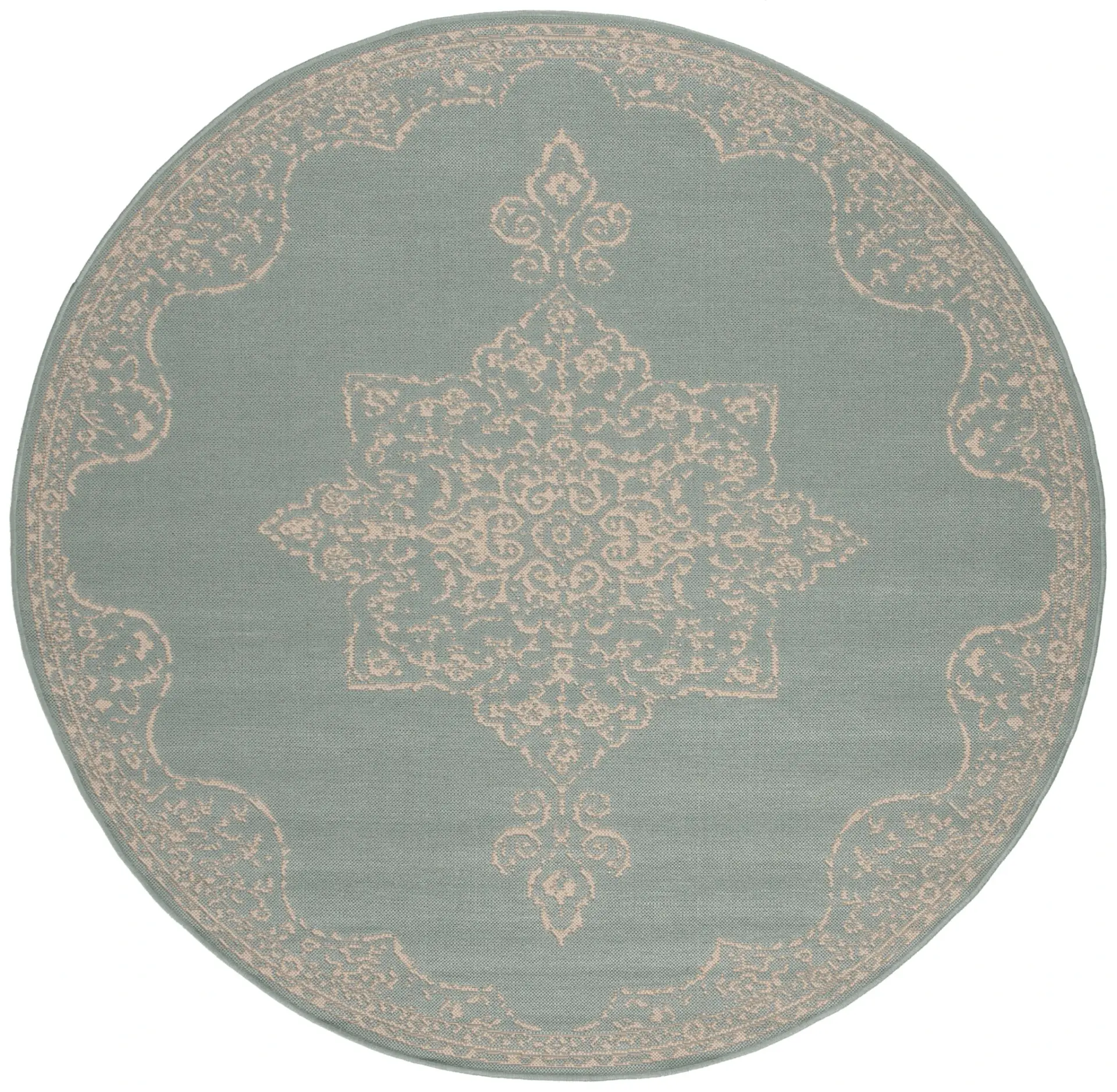 Linden Medallion Border Outdoor Rug