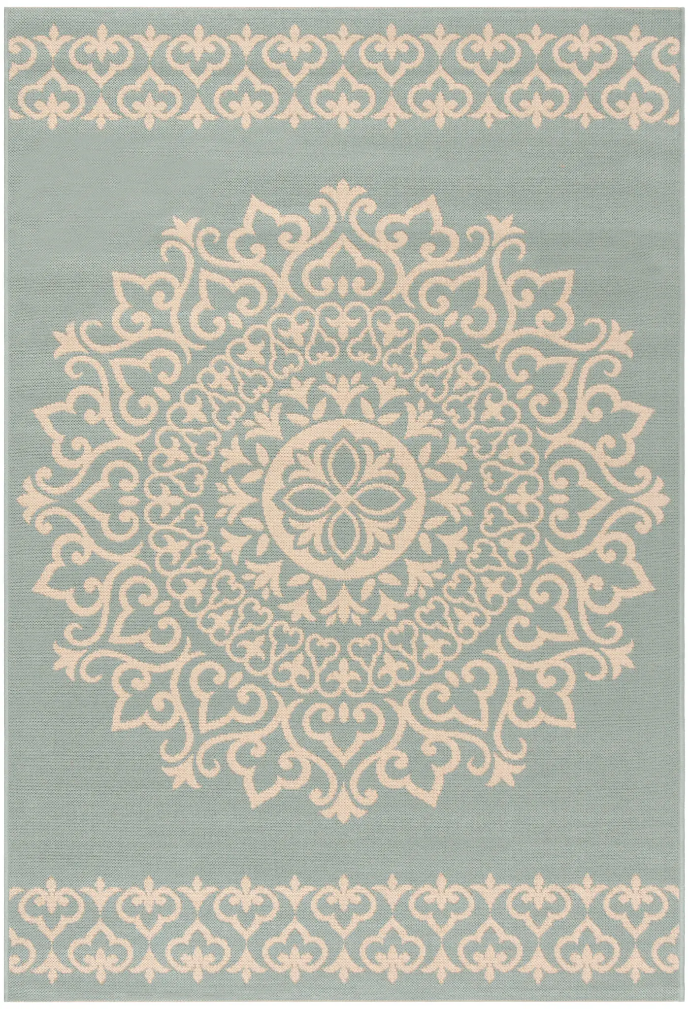 Linden Scroll Medallion Outdoor Rug