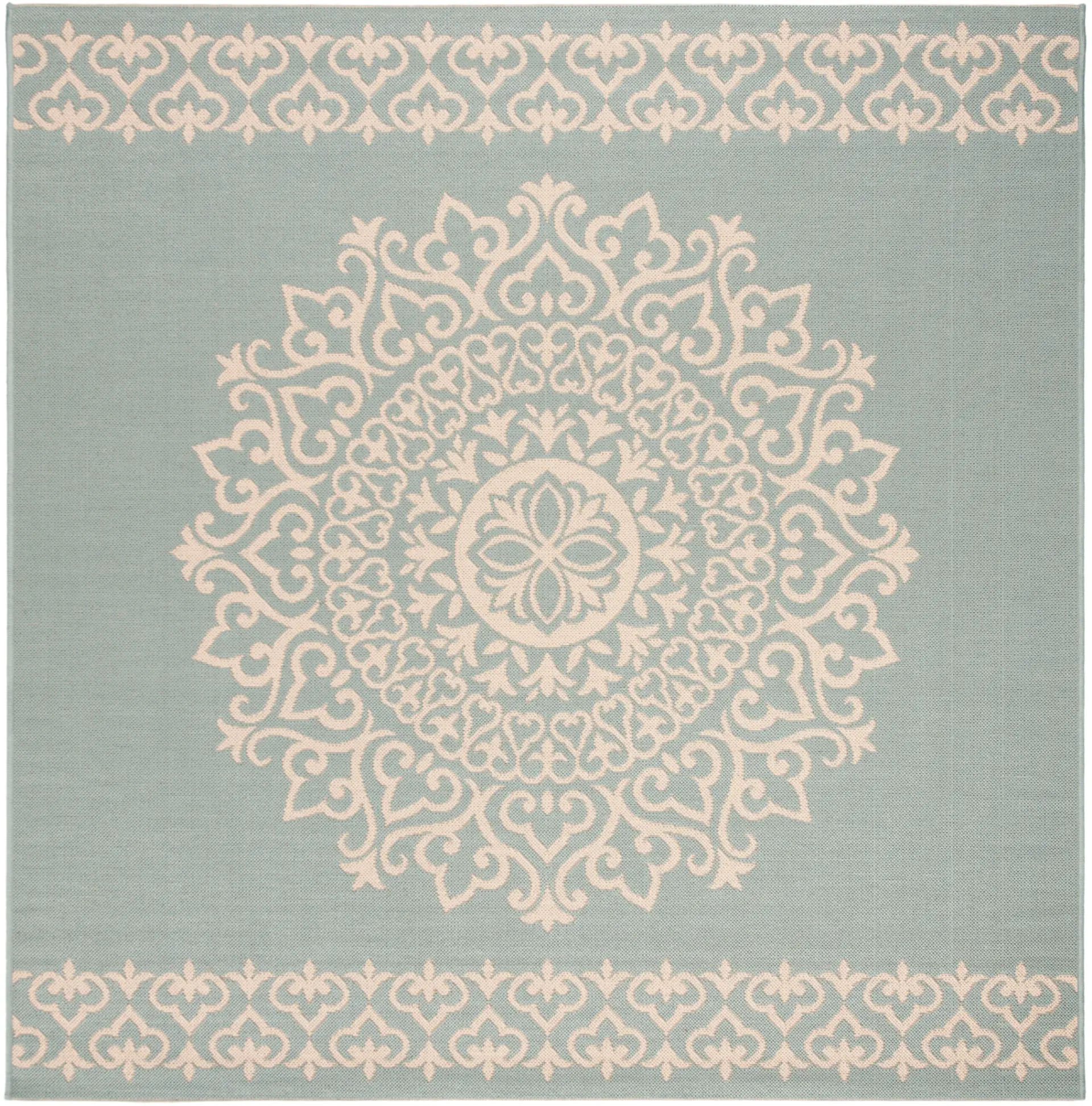 Linden Scroll Medallion Outdoor Rug