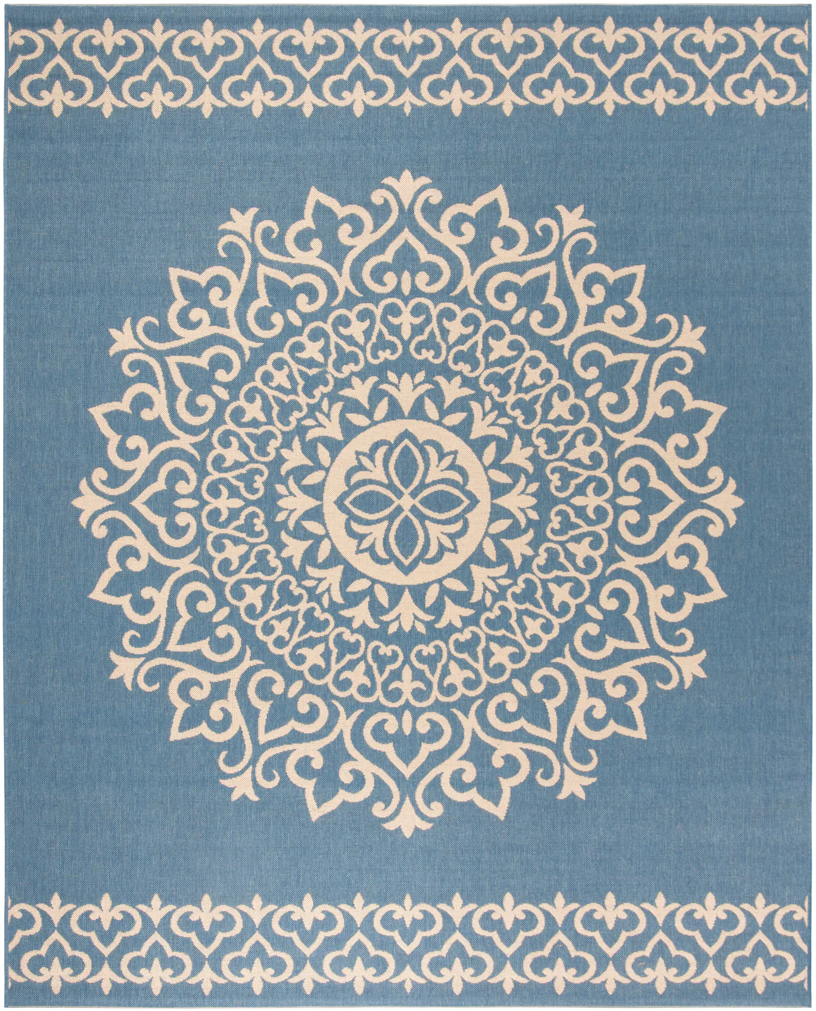 Linden Scroll Medallion Outdoor Rug