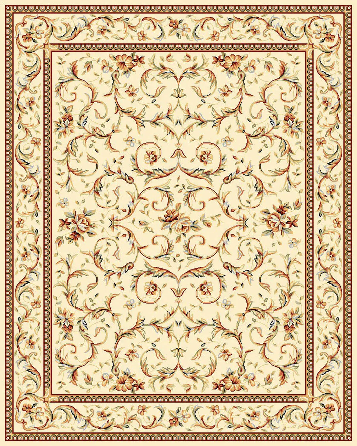 Lyndhurst Scrolling Floral Bordered Rug