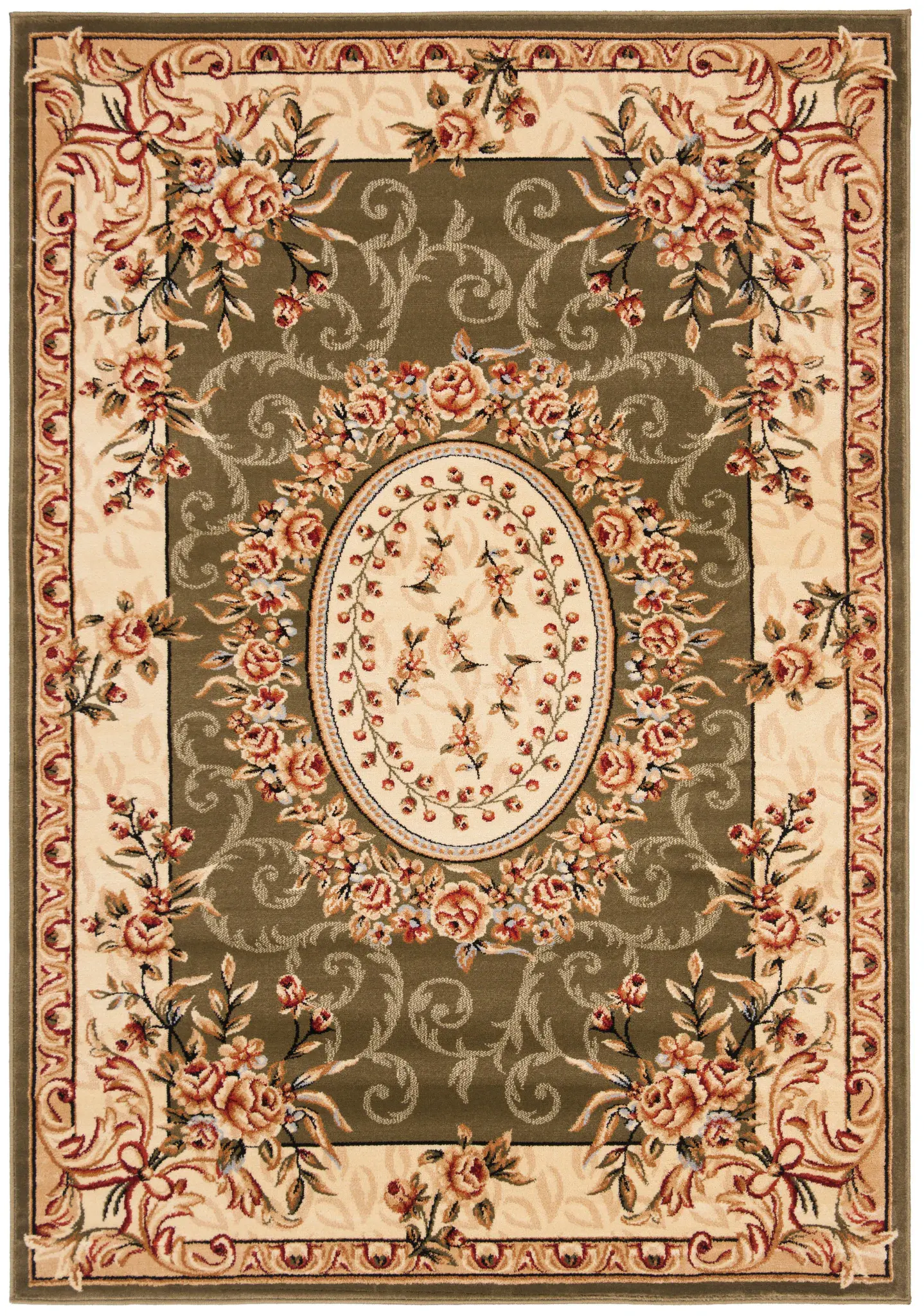 Lyndhurst Oval Floral Wreath Rug