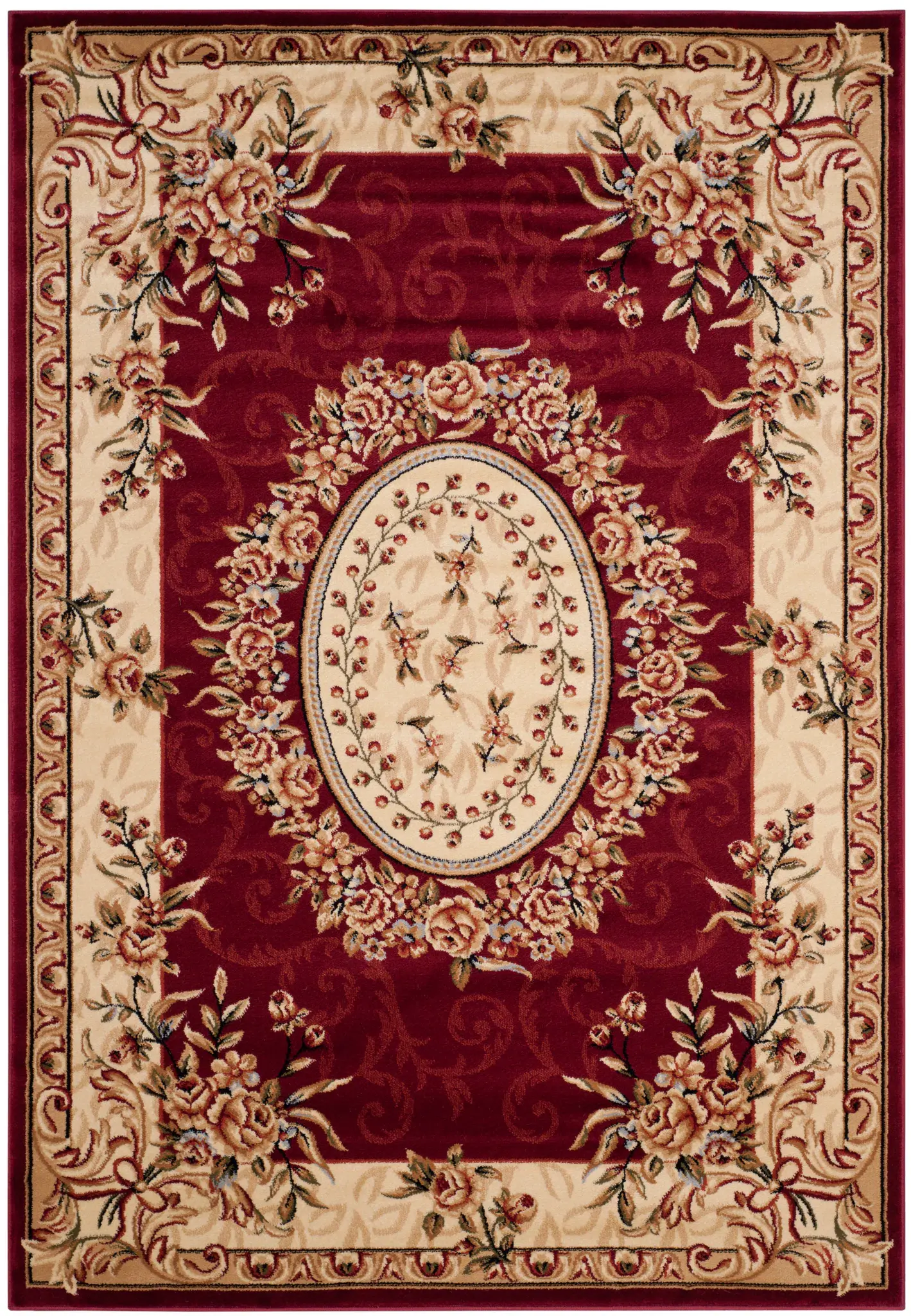 Lyndhurst Oval Floral Wreath Rug
