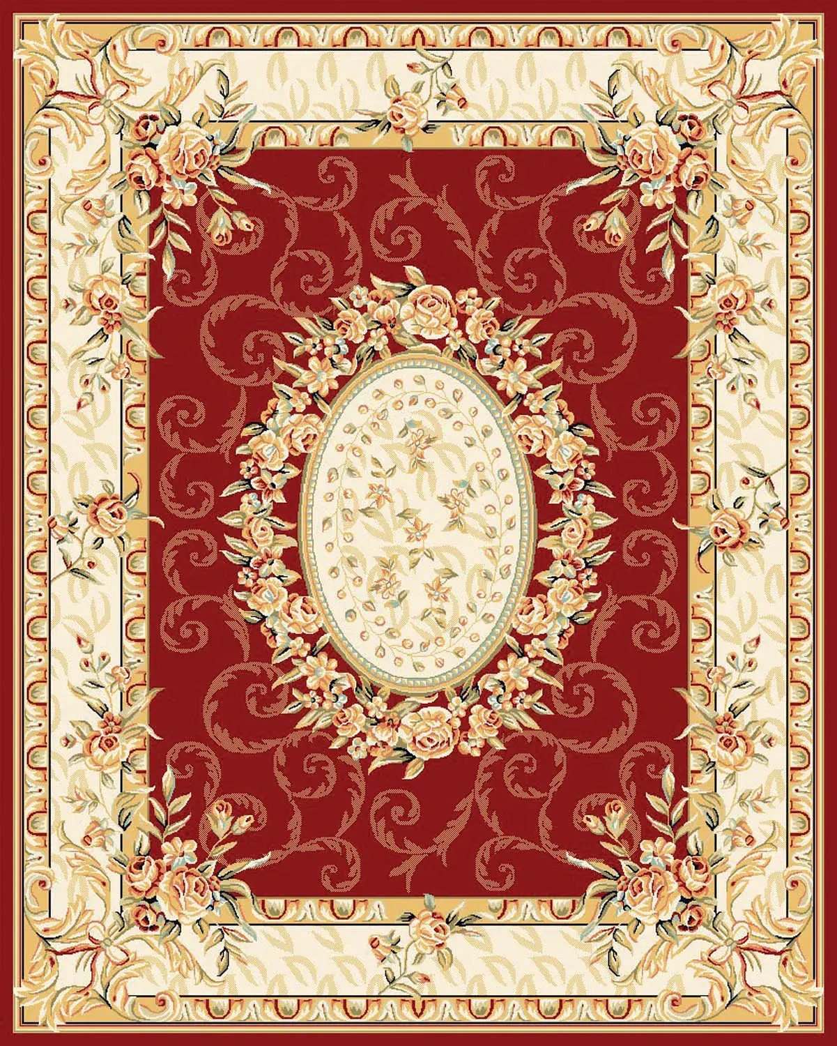 Lyndhurst Oval Floral Wreath Rug