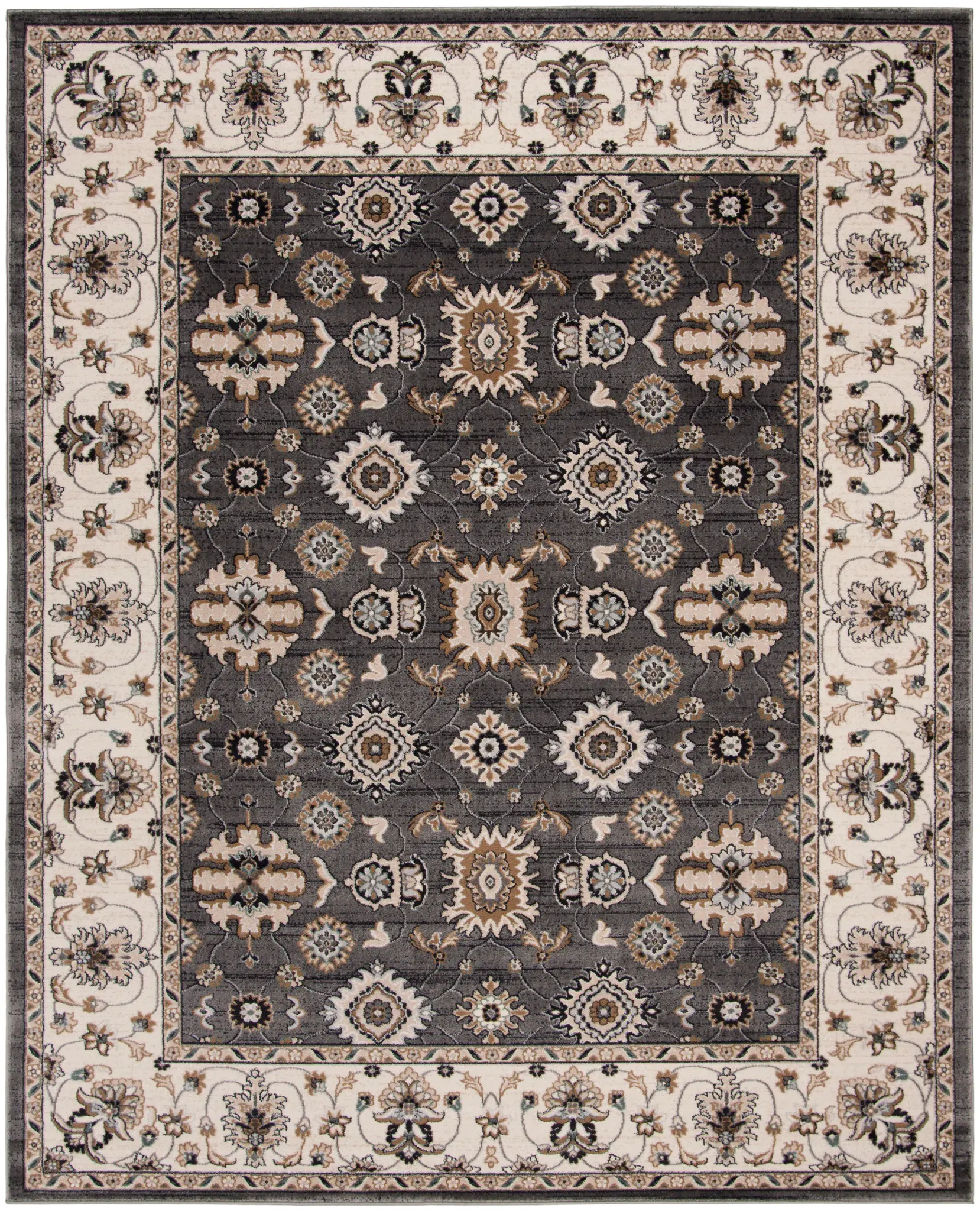 Lyndhurst Diamond Floral Bordered Rug
