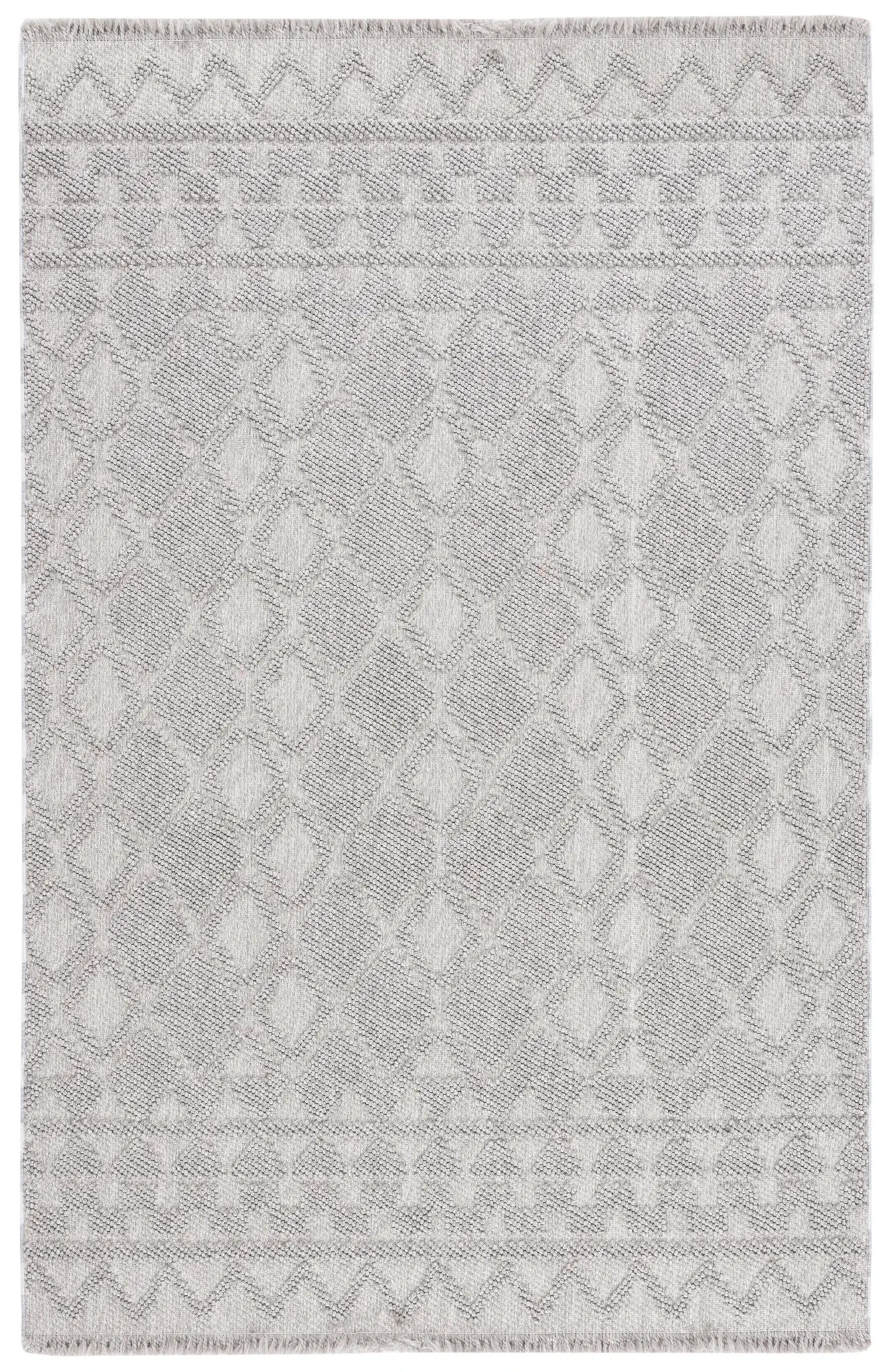 Lotus Diamond Lattice Fringe Rug