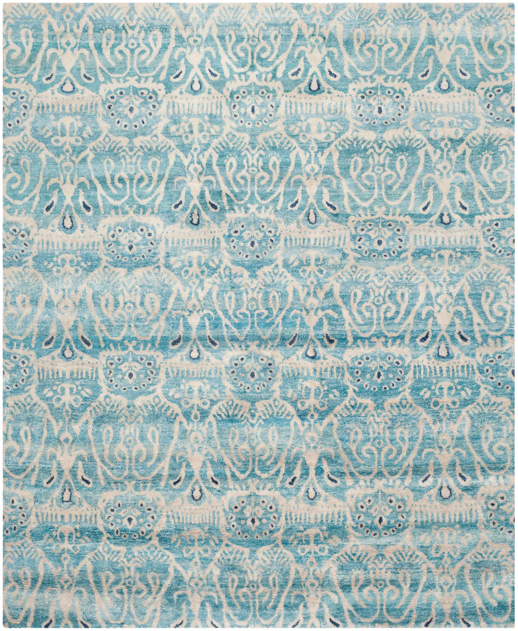 Luxor Feathered Damask Hand-Knotted Rug