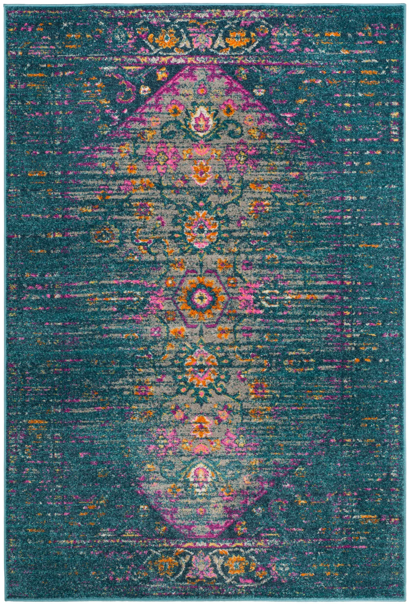 Madison Distressed Floral Medallion Rug