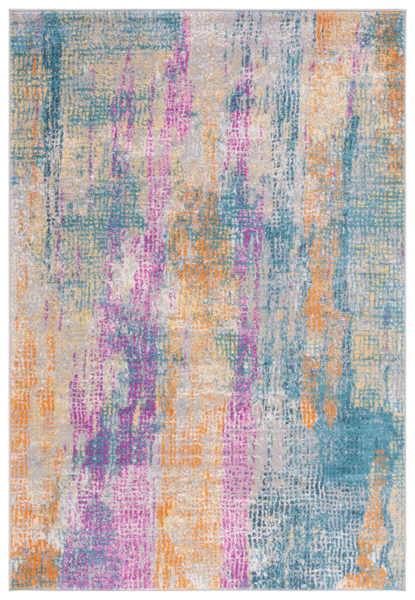 Madison Abstract Drip Crosshatch Rug