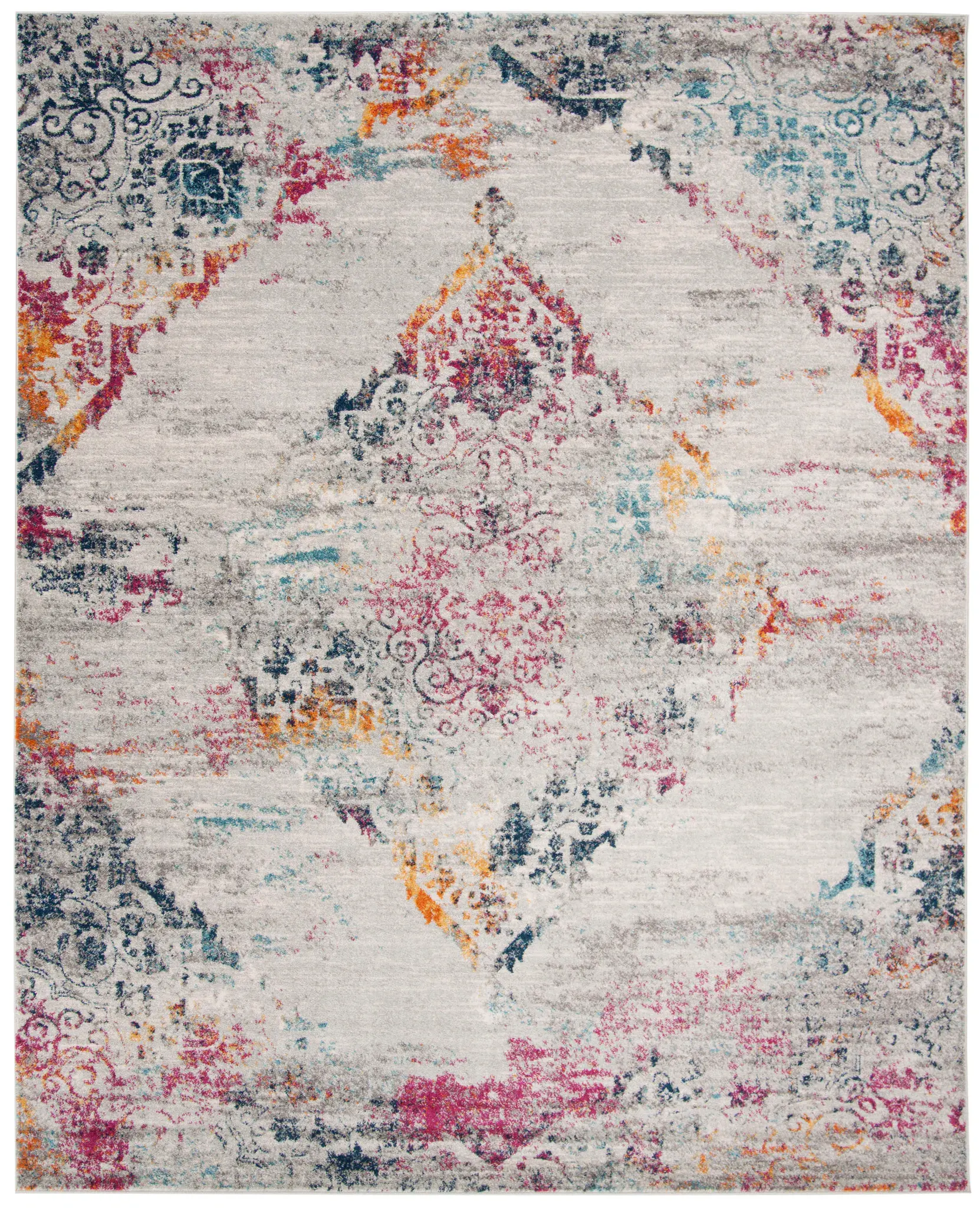 Madison Faded Diamond Medallion Rug