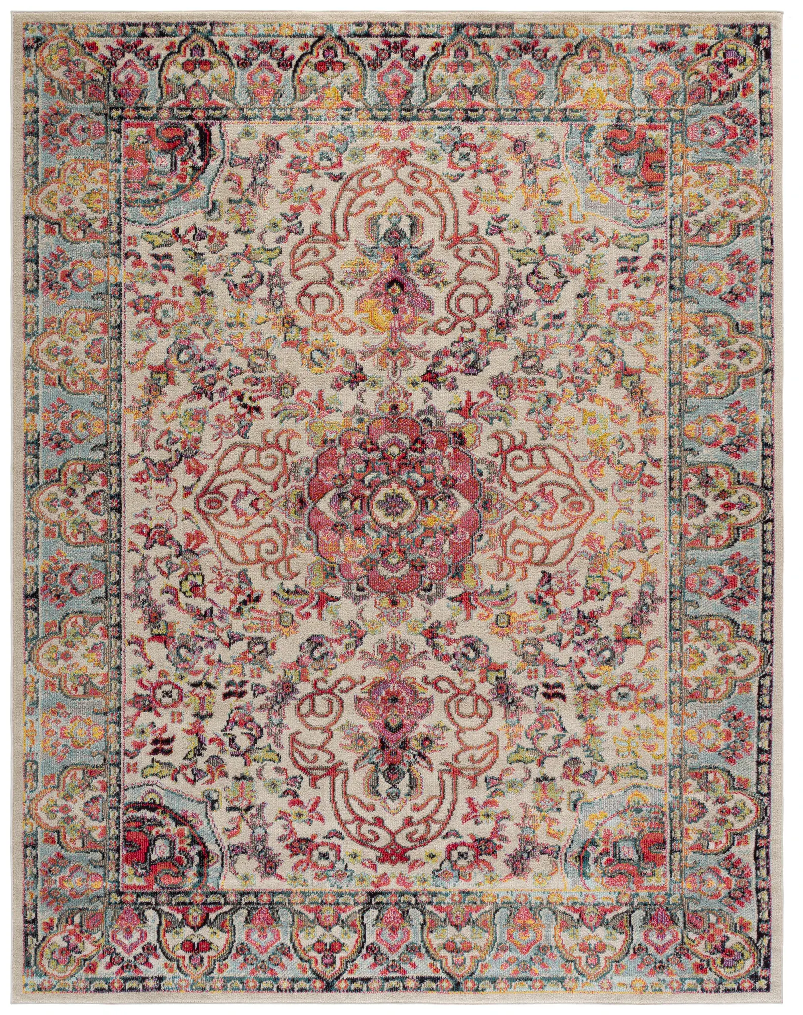 Madison Scroll Medallion Bordered Rug