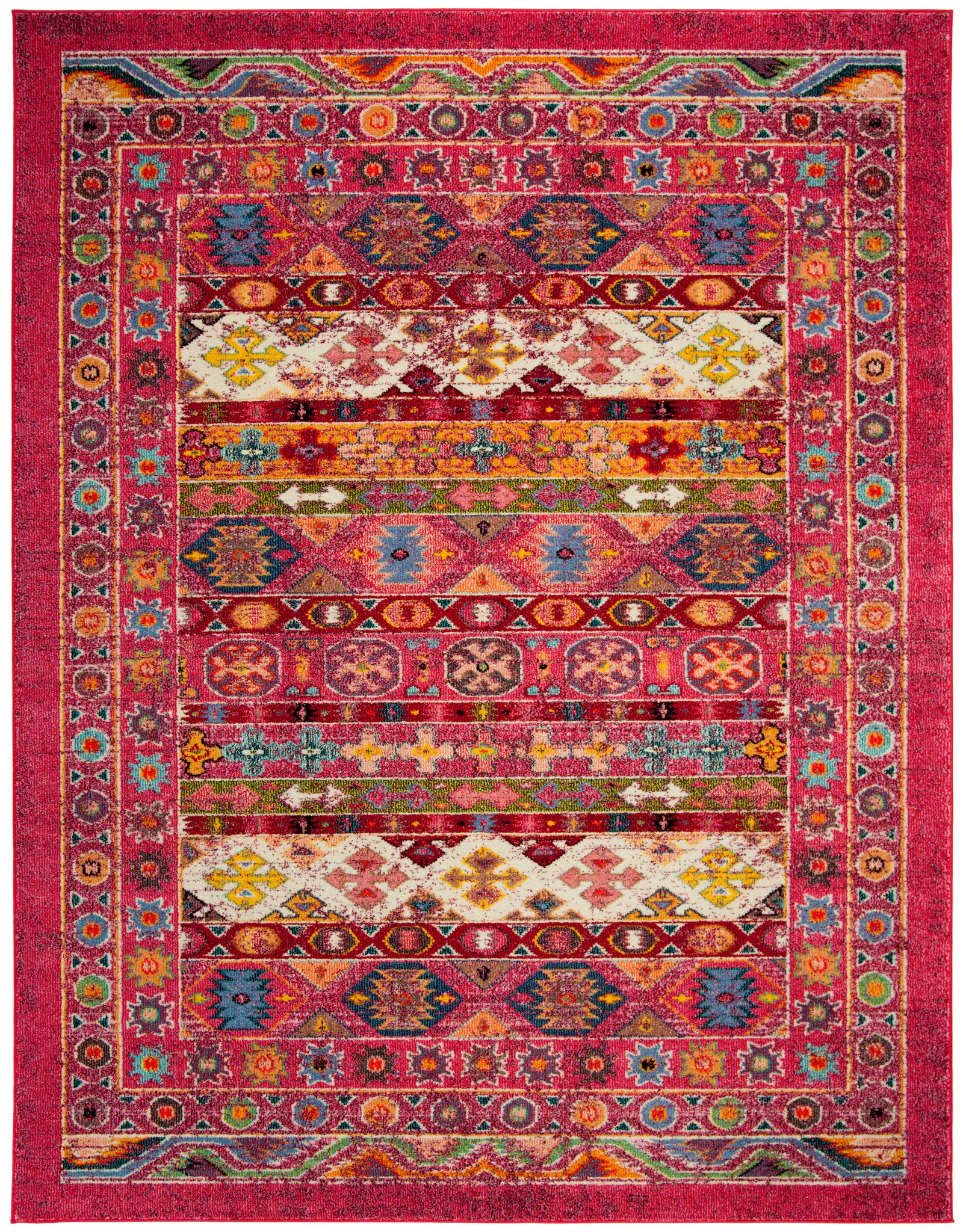 Madison Striped Border Round Rug