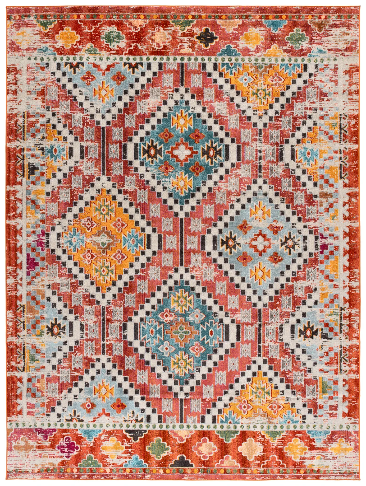 Madison Distressed Diamond Rug
