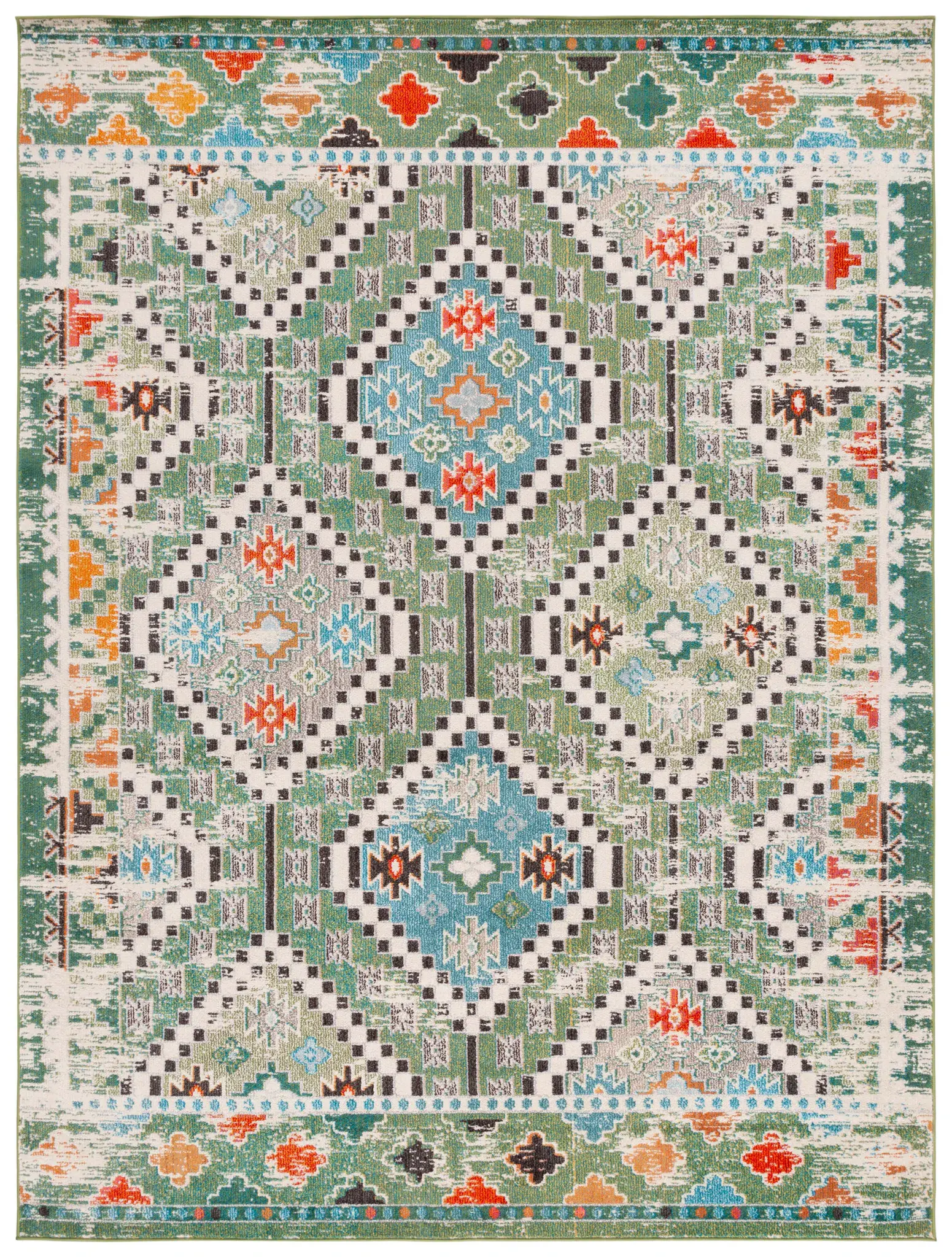 Madison Distressed Diamond Rug